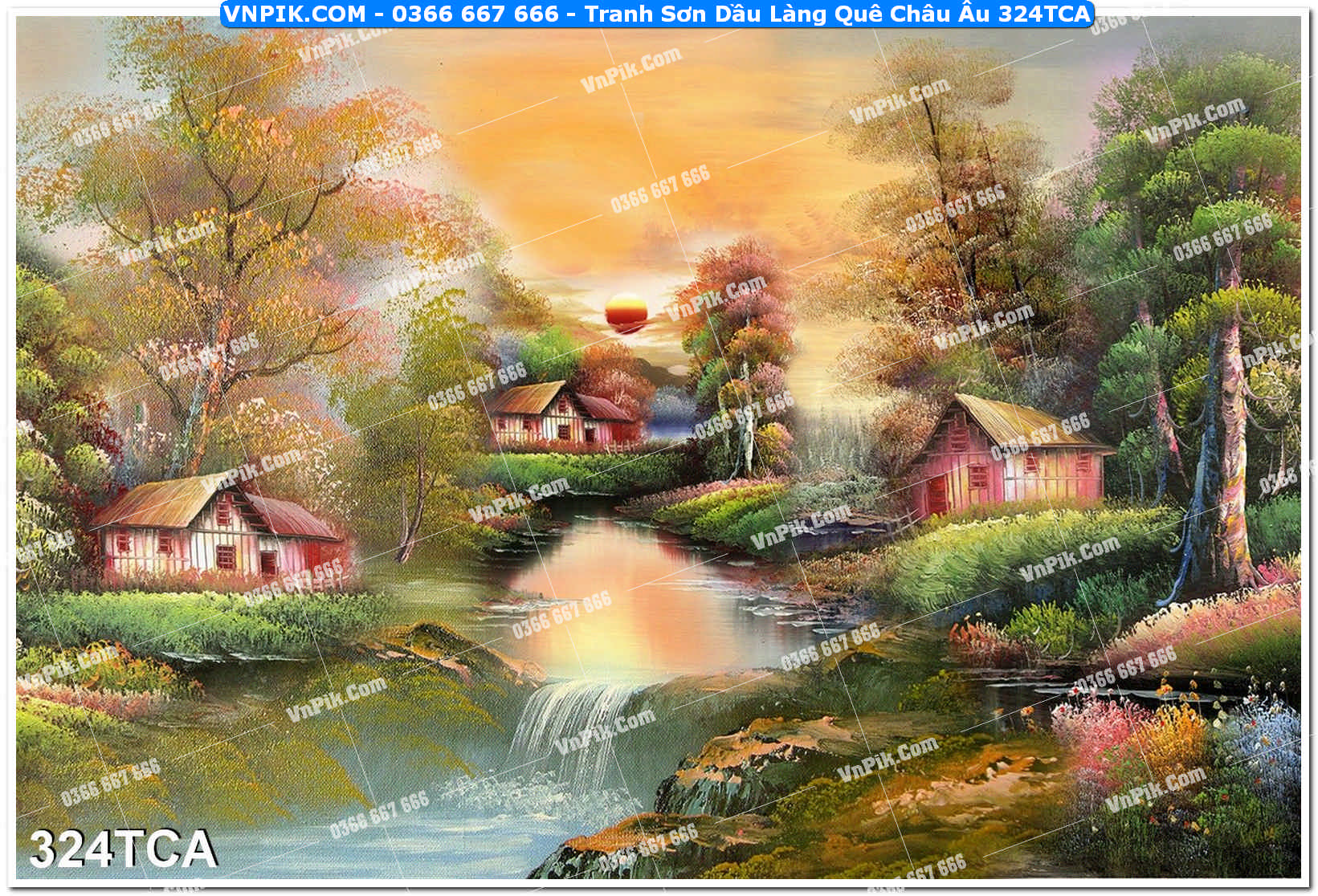 Tranh Sơn Dầu Làng Quê Châu Âu (324TCA)