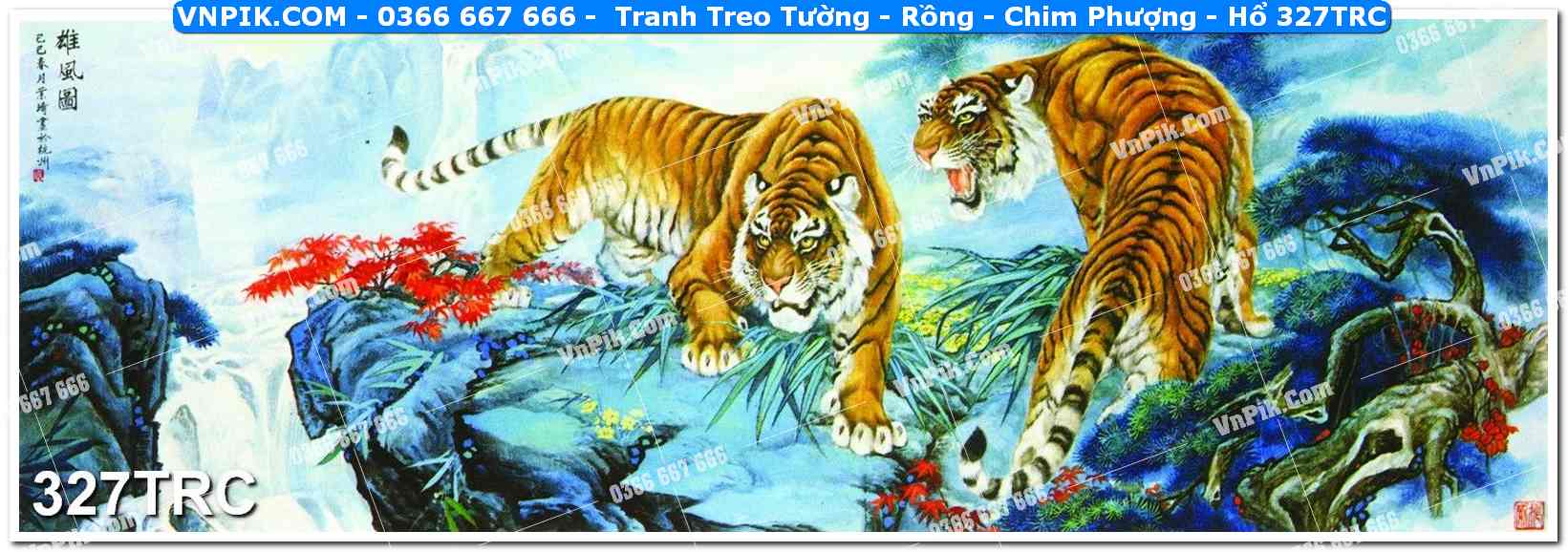 Tranh Treo Tường – Rồng – Chim Phượng – Hổ 327TRC