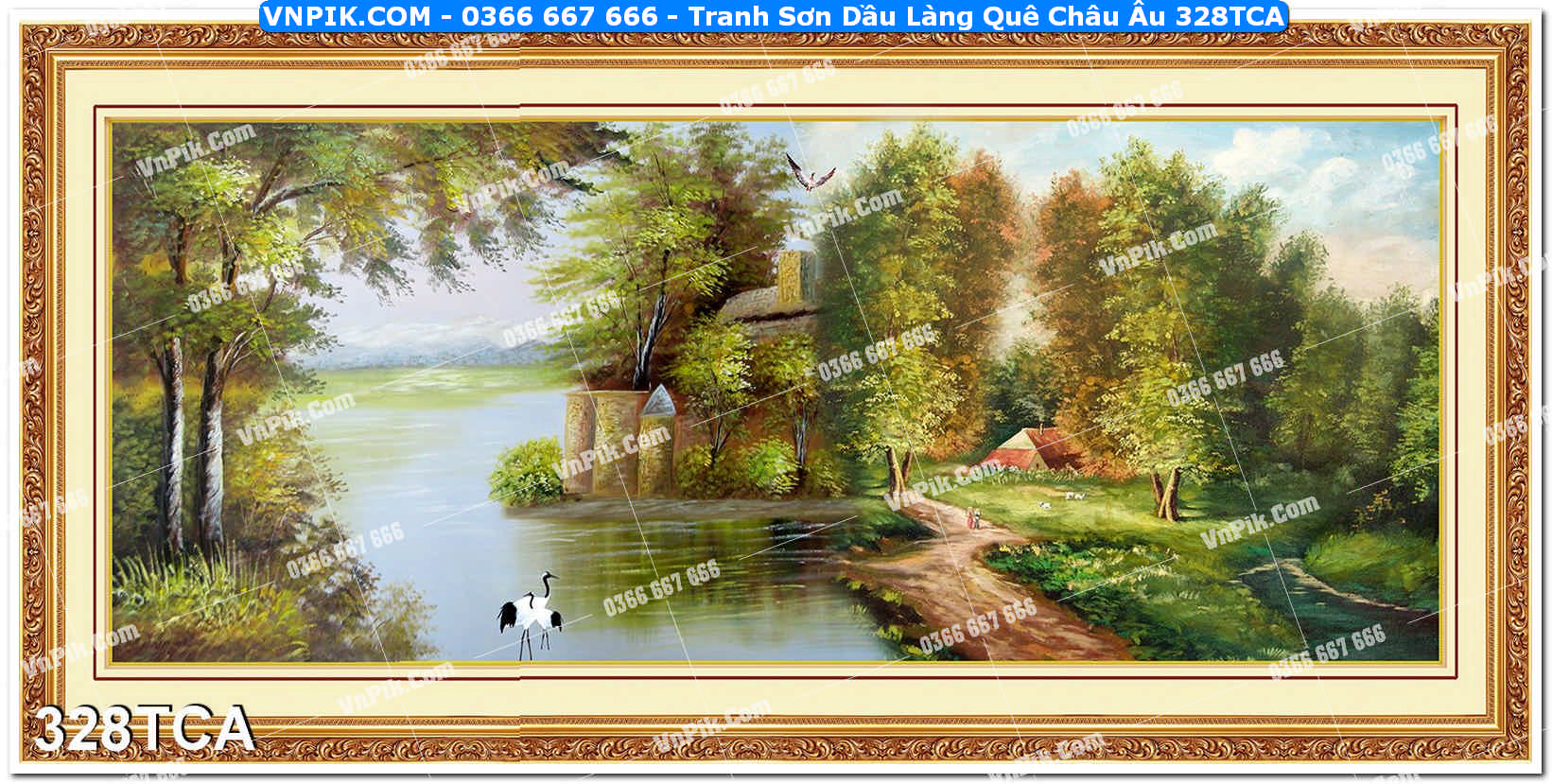 Tranh Sơn Dầu Làng Quê Châu Âu (328TCA)