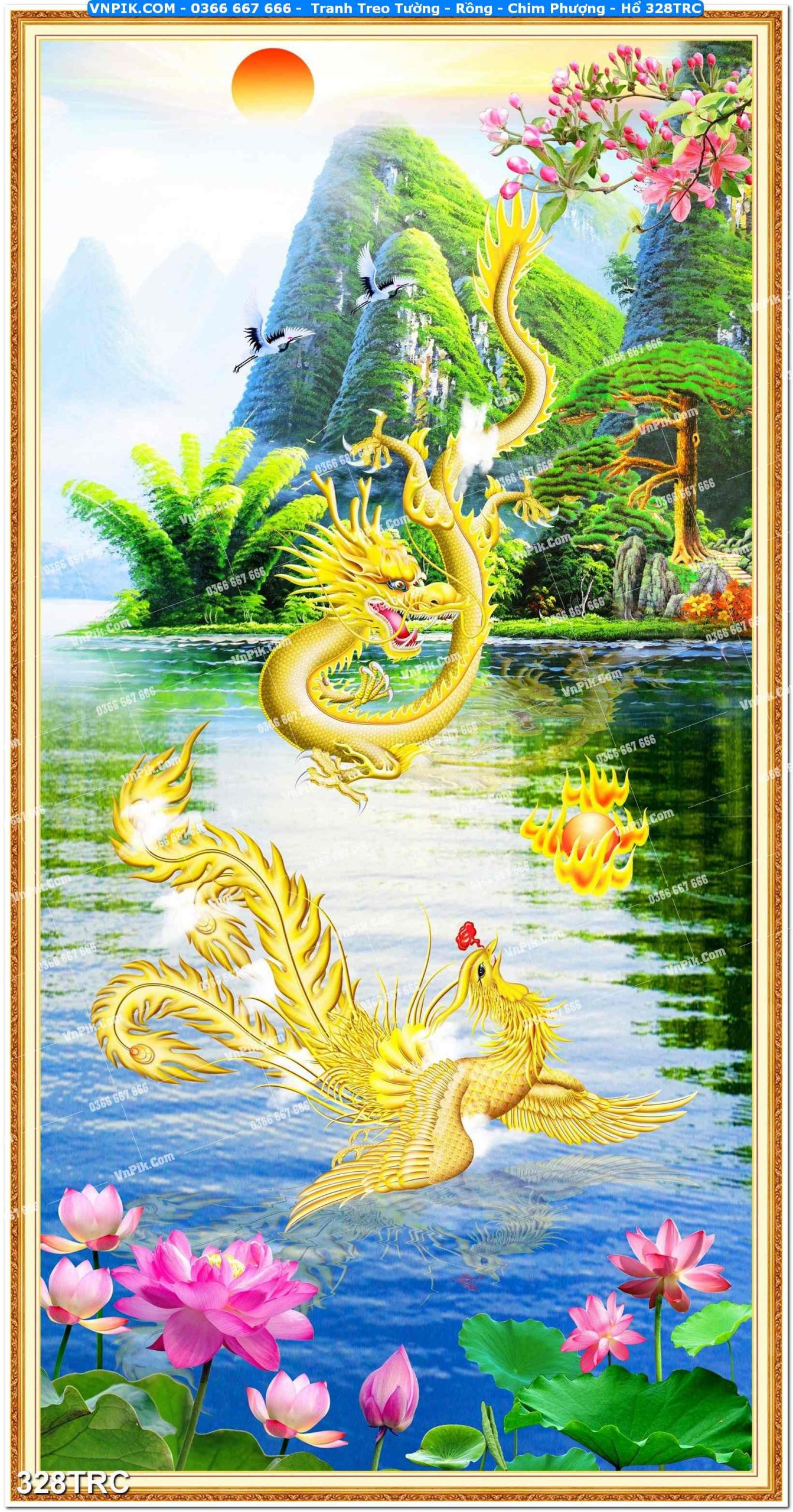 Tranh Treo Tường – Rồng – Chim Phượng – Hổ 328TRC