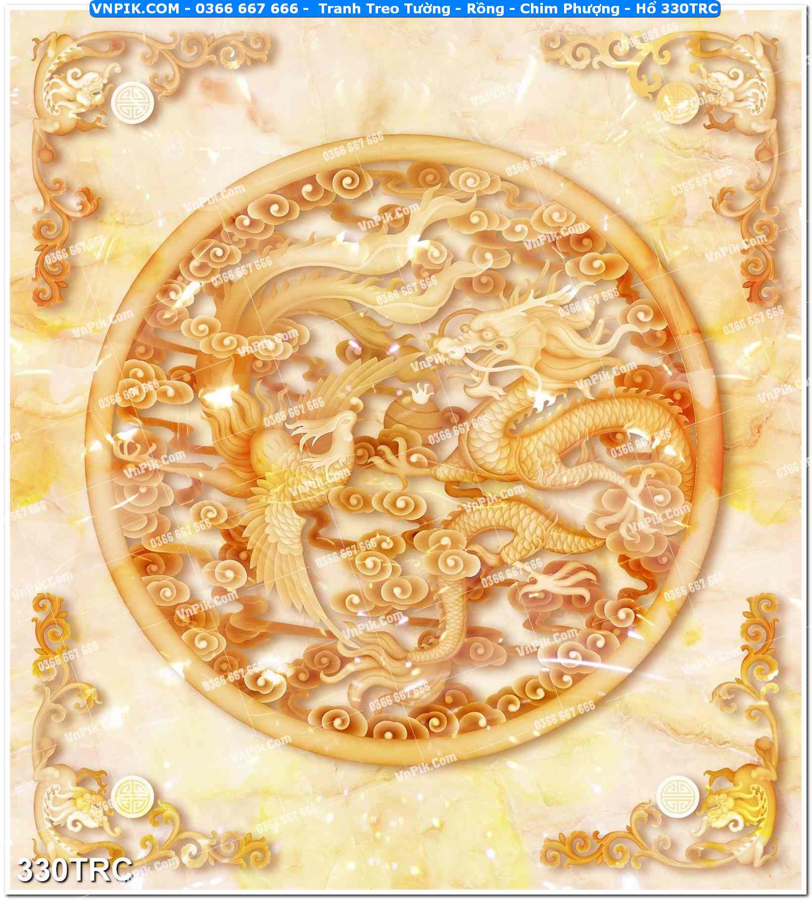 Tranh Treo Tường – Rồng – Chim Phượng – Hổ 330TRC