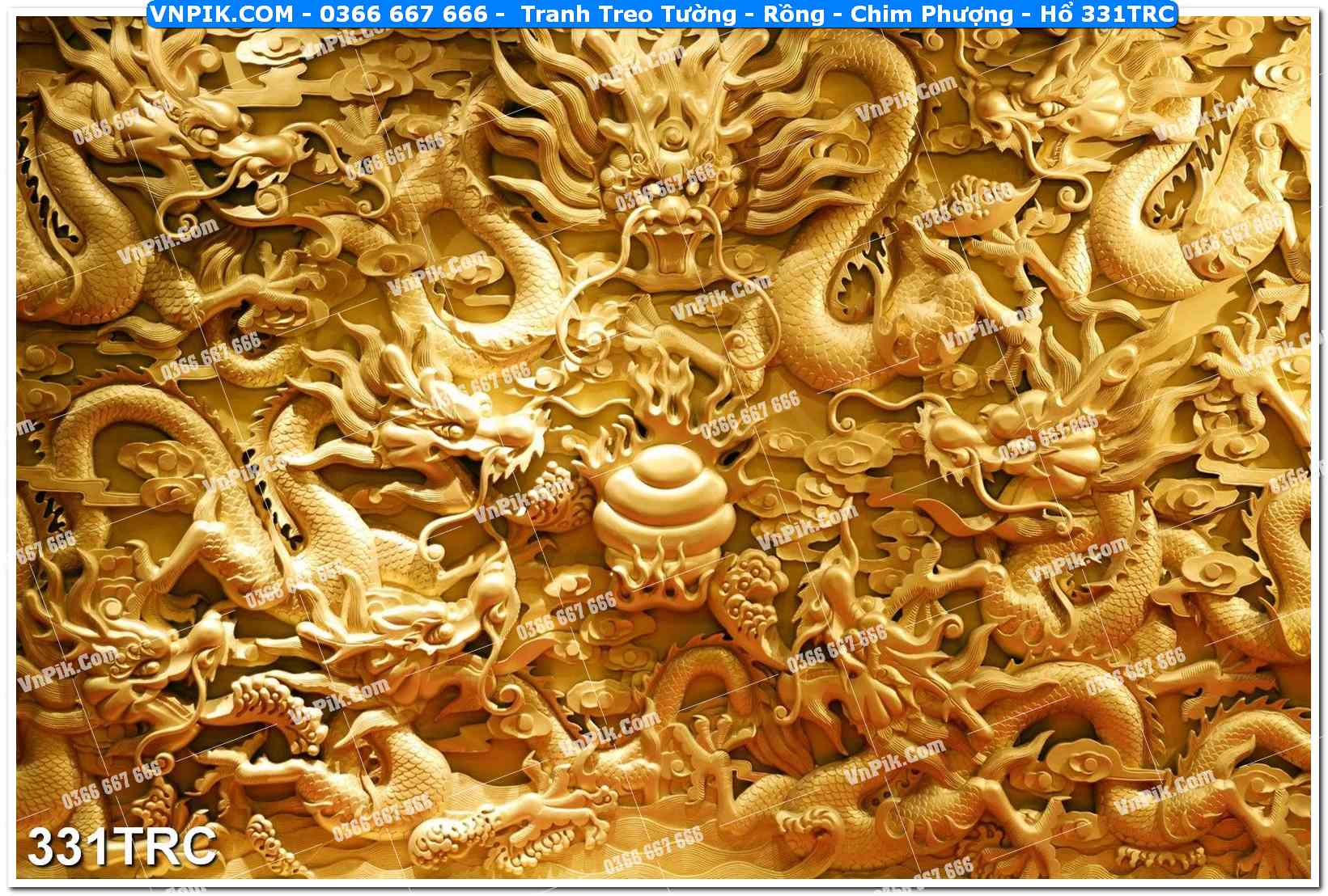 Tranh Treo Tường – Rồng – Chim Phượng – Hổ 331TRC