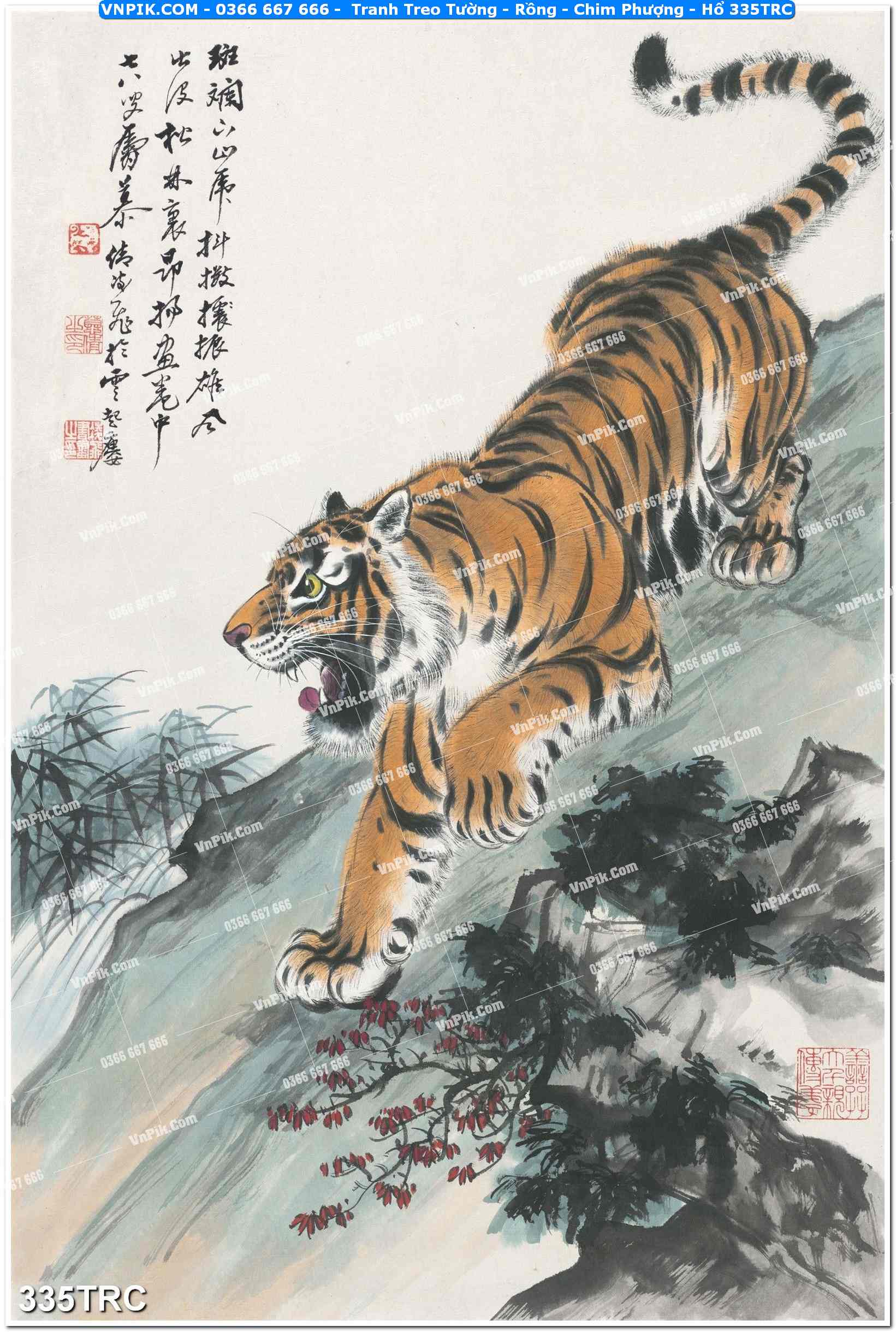 Tranh Treo Tường – Rồng – Chim Phượng – Hổ 335TRC