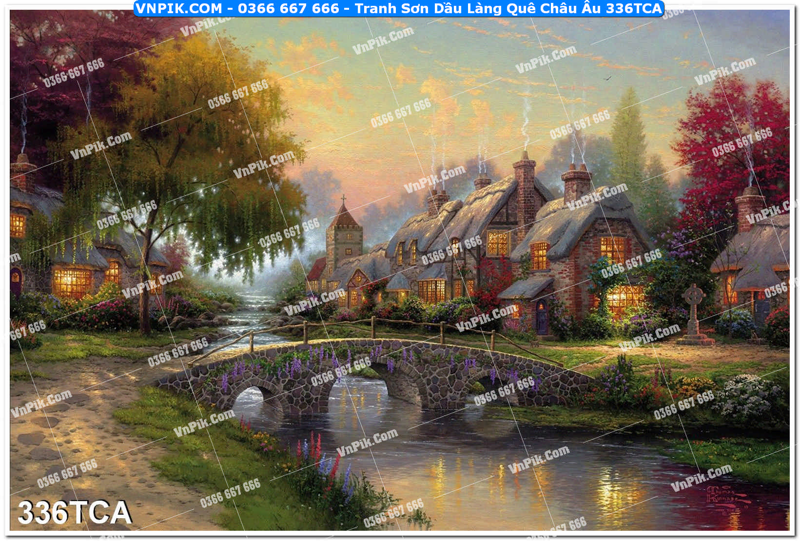 Tranh Sơn Dầu Làng Quê Châu Âu (336TCA)