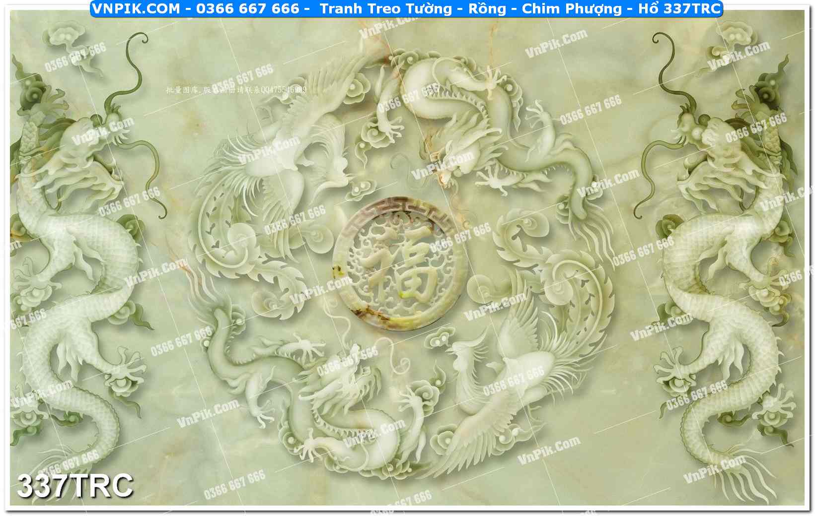 Tranh Treo Tường – Rồng – Chim Phượng – Hổ 337TRC