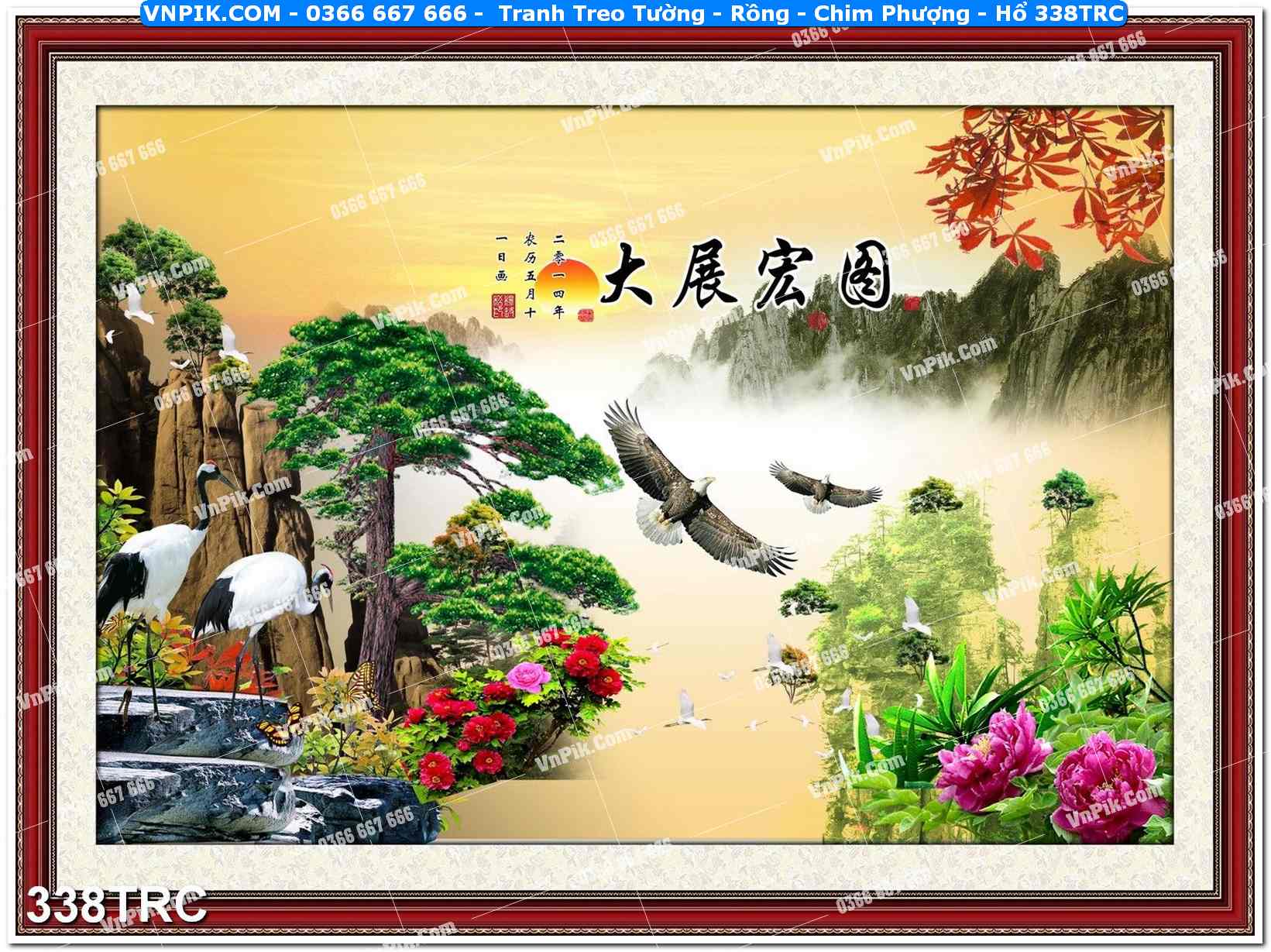 Tranh Treo Tường – Rồng – Chim Phượng – Hổ 338TRC