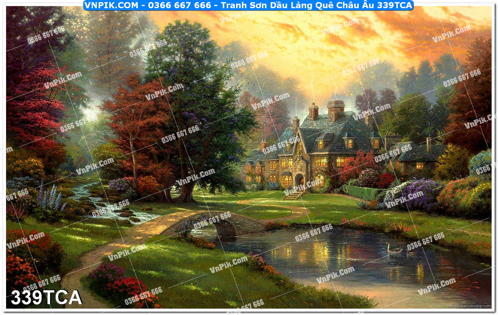 Tranh Sơn Dầu Làng Quê Châu Âu (339TCA)