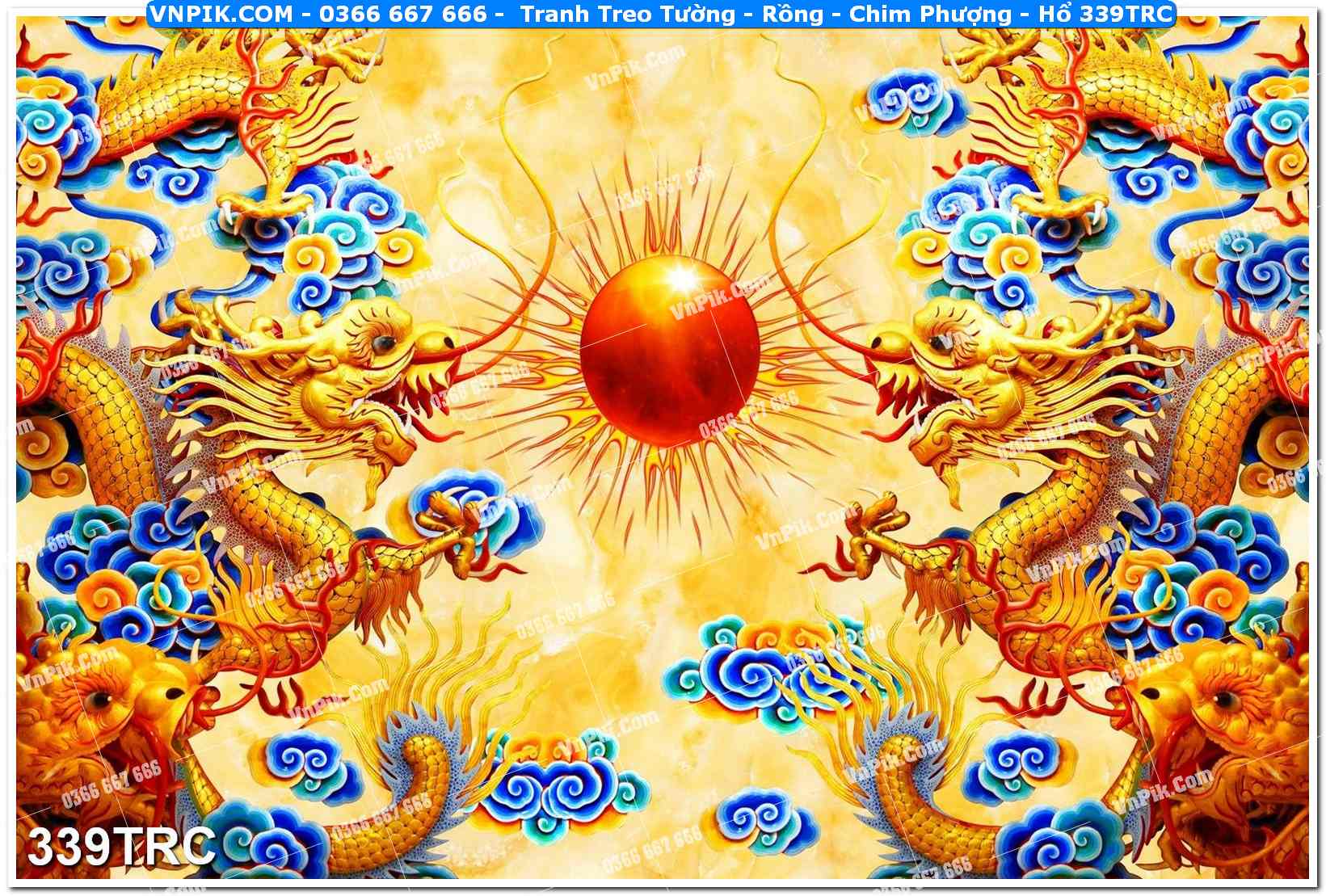 Tranh Treo Tường – Rồng – Chim Phượng – Hổ 339TRC