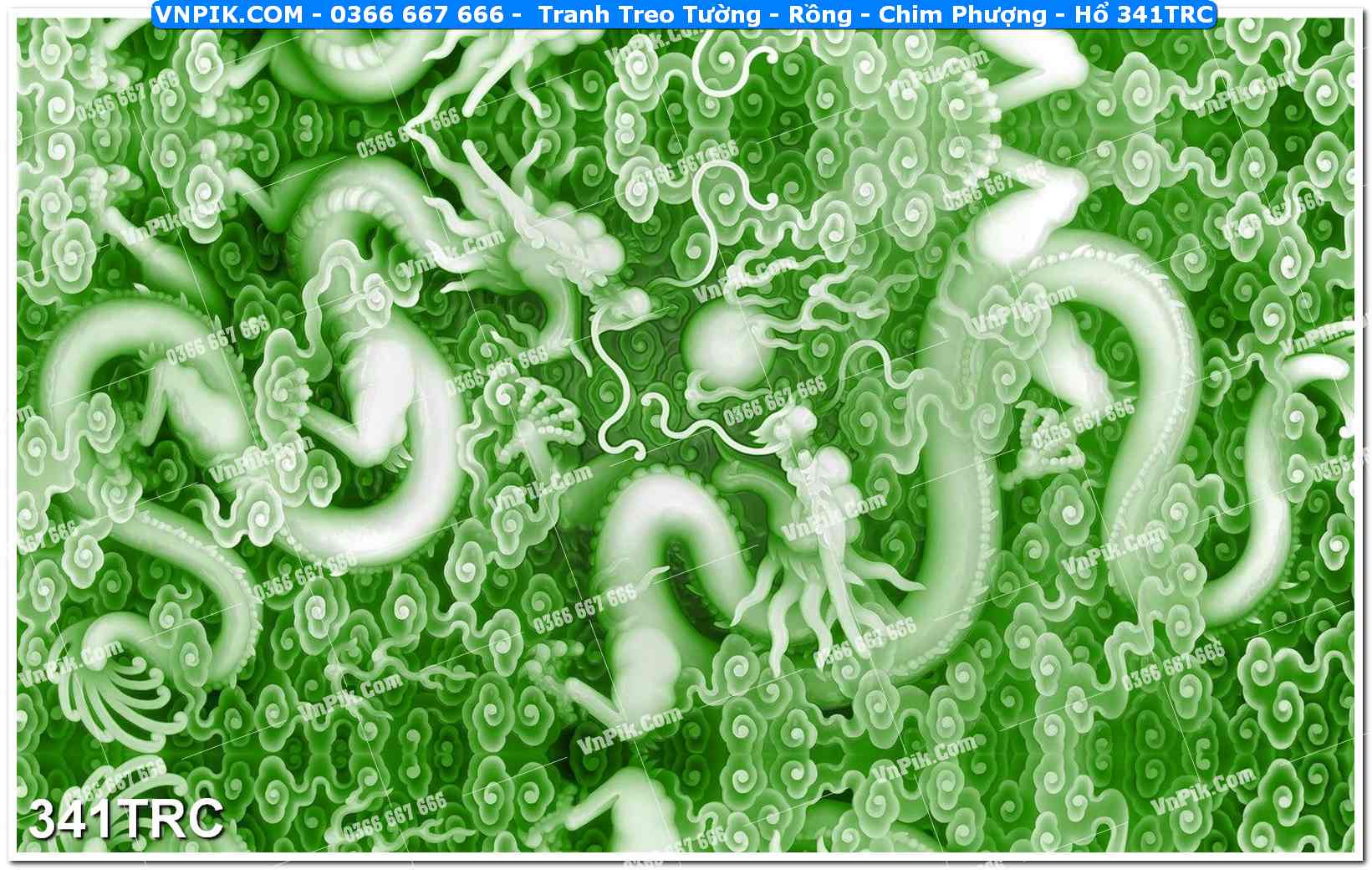 Tranh Treo Tường – Rồng – Chim Phượng – Hổ 341TRC