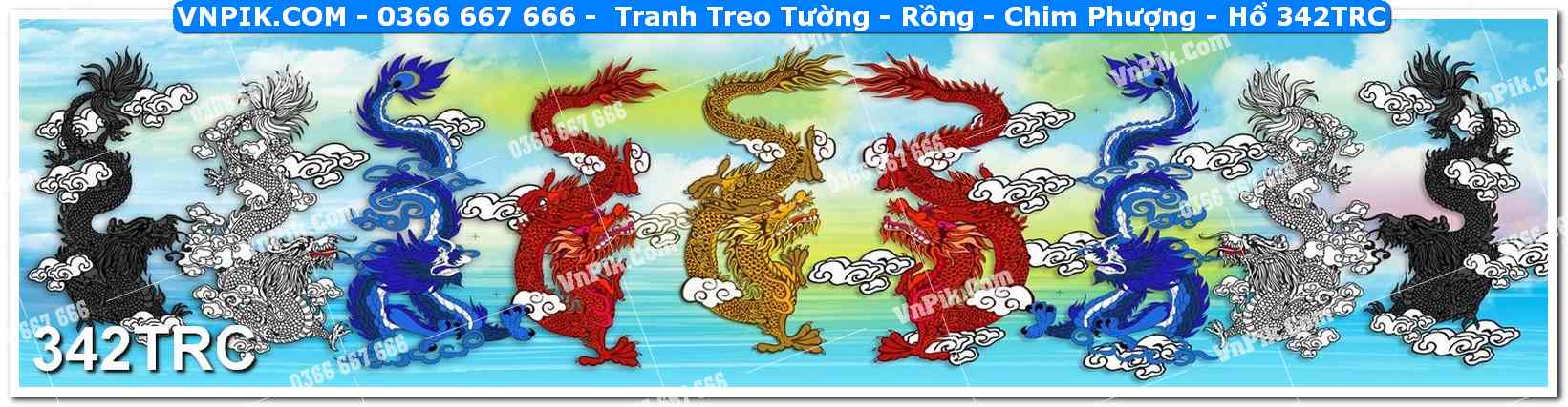 Tranh Treo Tường – Rồng – Chim Phượng – Hổ 342TRC