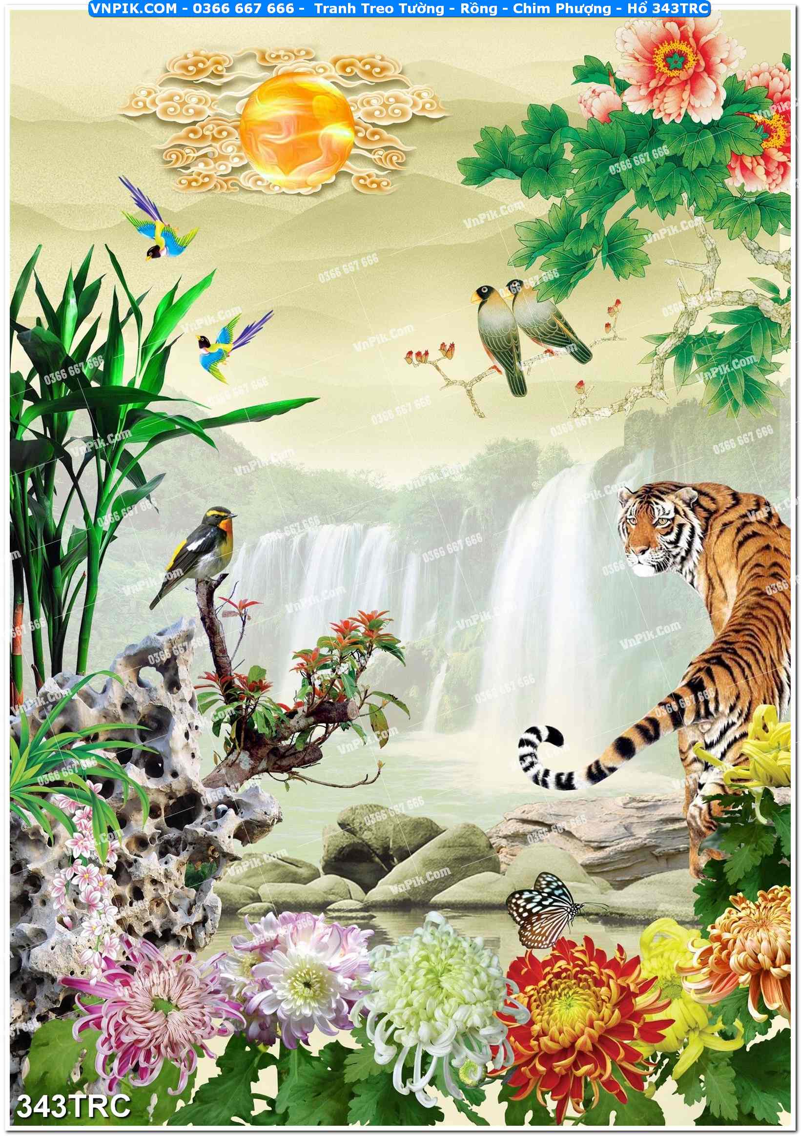 Tranh Treo Tường – Rồng – Chim Phượng – Hổ 343TRC