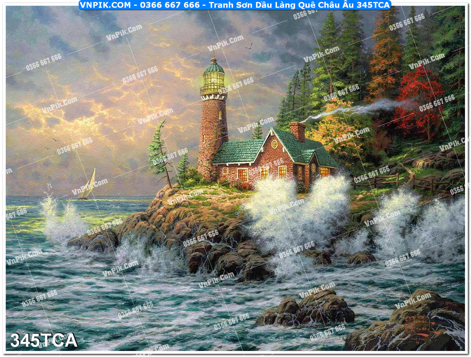 Tranh Sơn Dầu Làng Quê Châu Âu (345TCA)