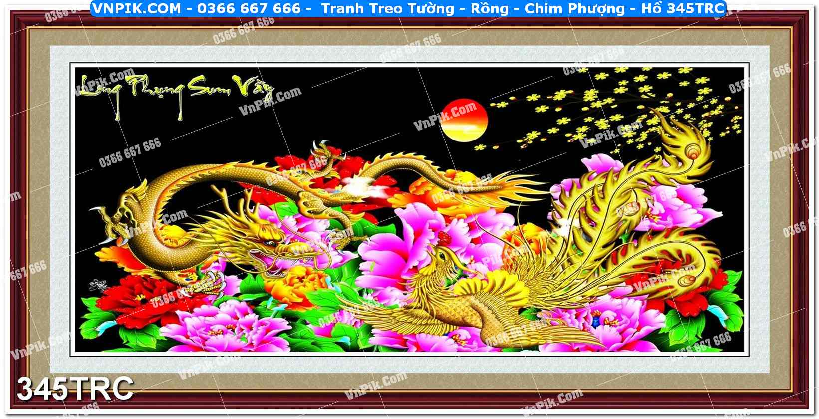 Tranh Treo Tường – Rồng – Chim Phượng – Hổ 345TRC