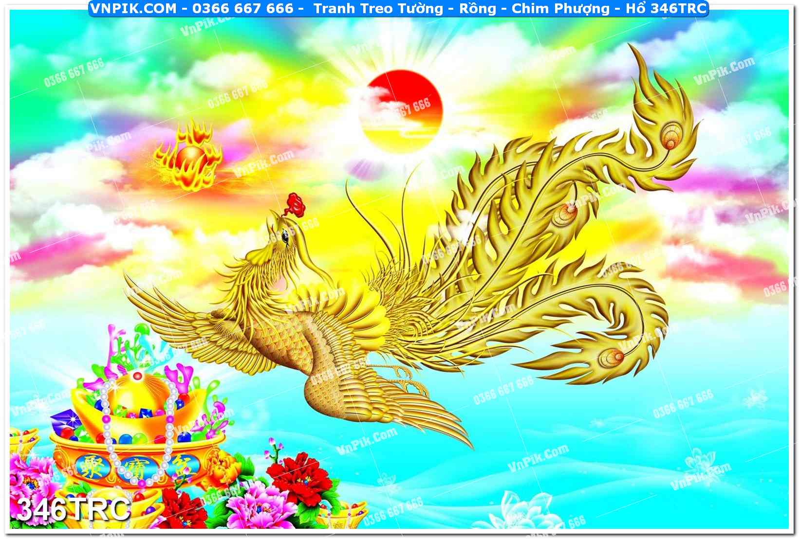 Tranh Treo Tường – Rồng – Chim Phượng – Hổ 346TRC
