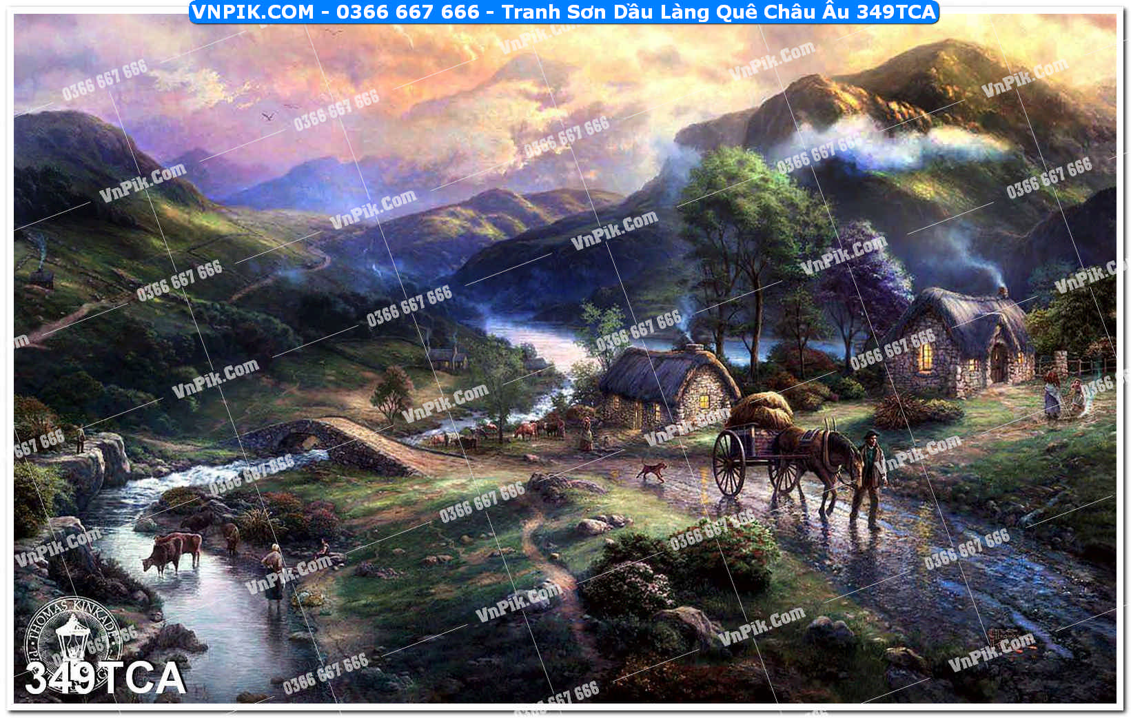 Tranh Sơn Dầu Làng Quê Châu Âu (349TCA)