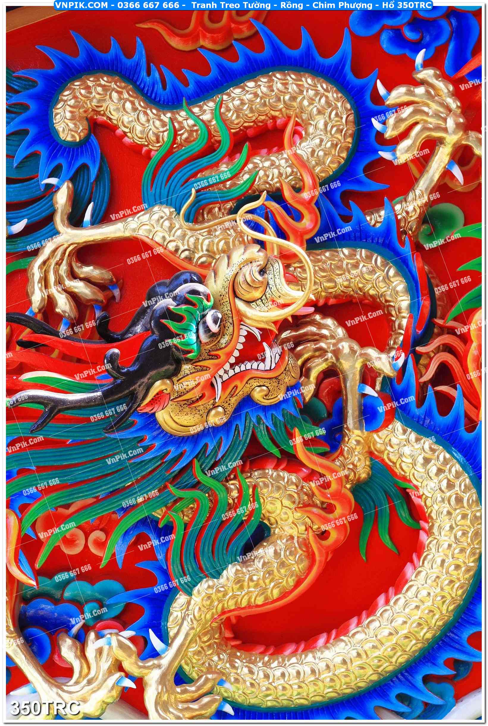 Tranh Treo Tường – Rồng – Chim Phượng – Hổ 350TRC