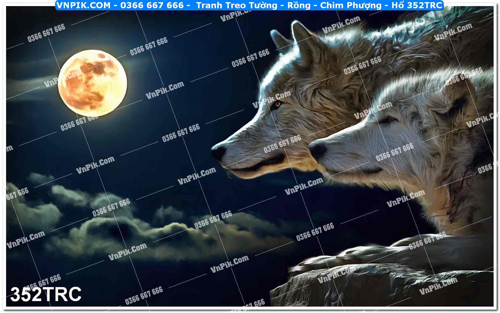 Tranh Treo Tường – Rồng – Chim Phượng – Hổ 352TRC