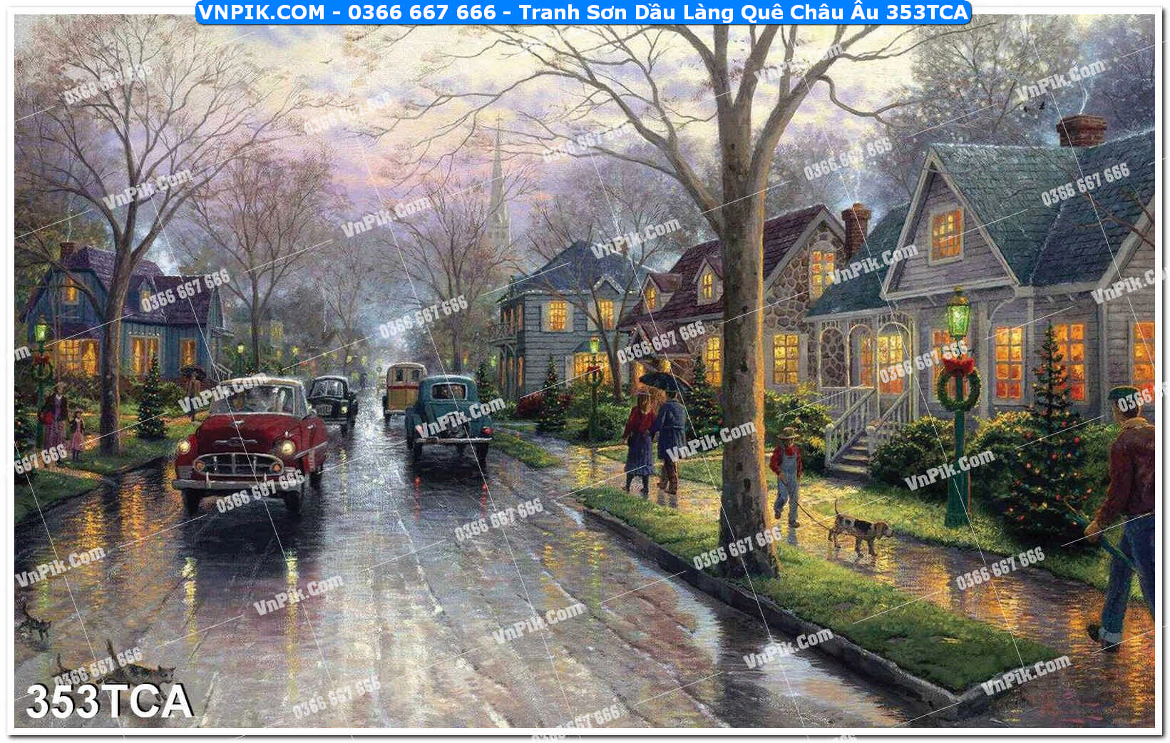 Tranh Sơn Dầu Làng Quê Châu Âu (353TCA)