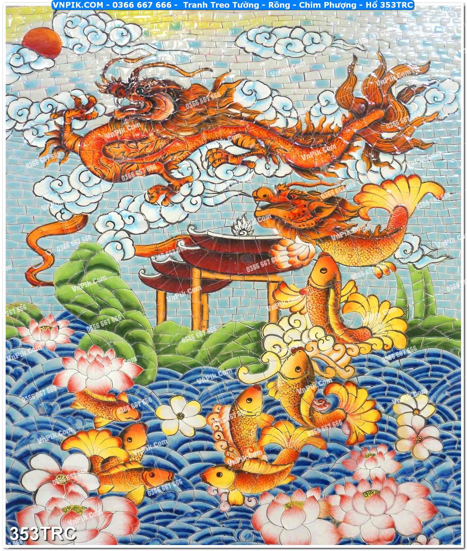 Tranh Treo Tường – Rồng – Chim Phượng – Hổ 353TRC