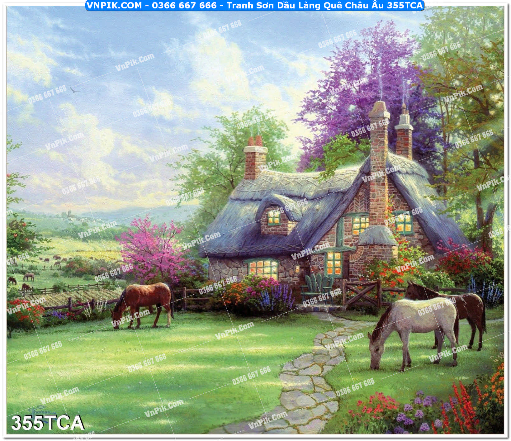 Tranh Sơn Dầu Làng Quê Châu Âu (355TCA)