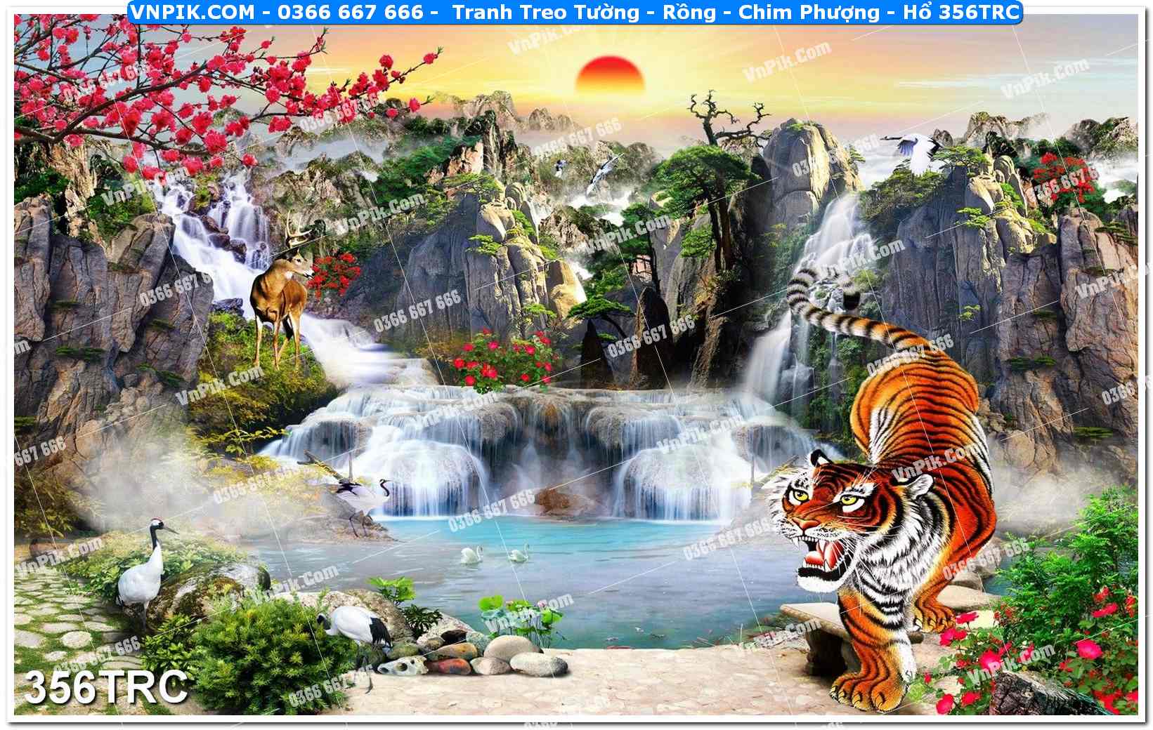 Tranh Treo Tường – Rồng – Chim Phượng – Hổ 356TRC