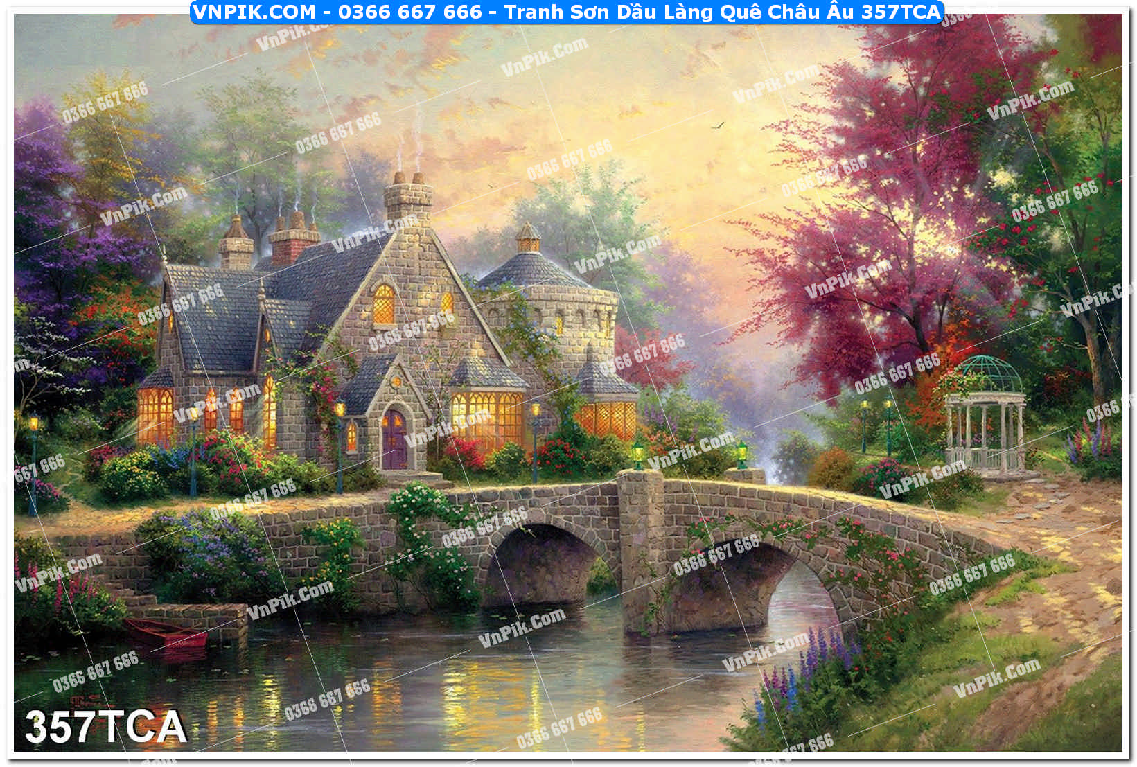 Tranh Sơn Dầu Làng Quê Châu Âu (357TCA)