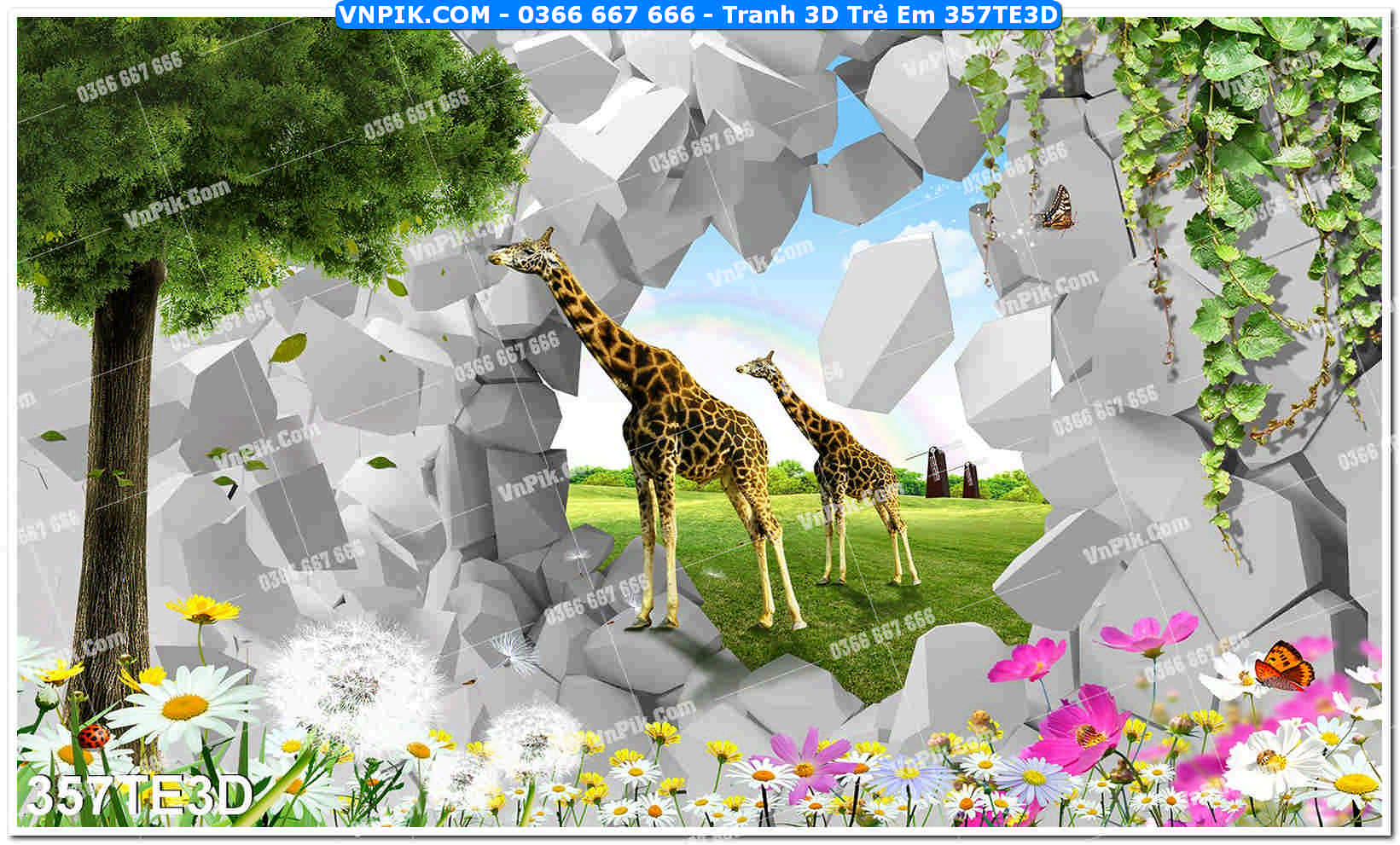 Tranh 3D Trẻ Em 357TE3D