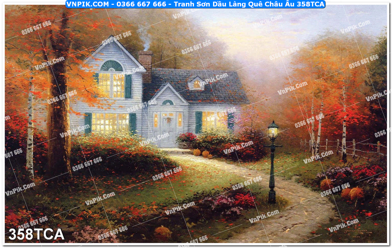 Tranh Sơn Dầu Làng Quê Châu Âu (358TCA)