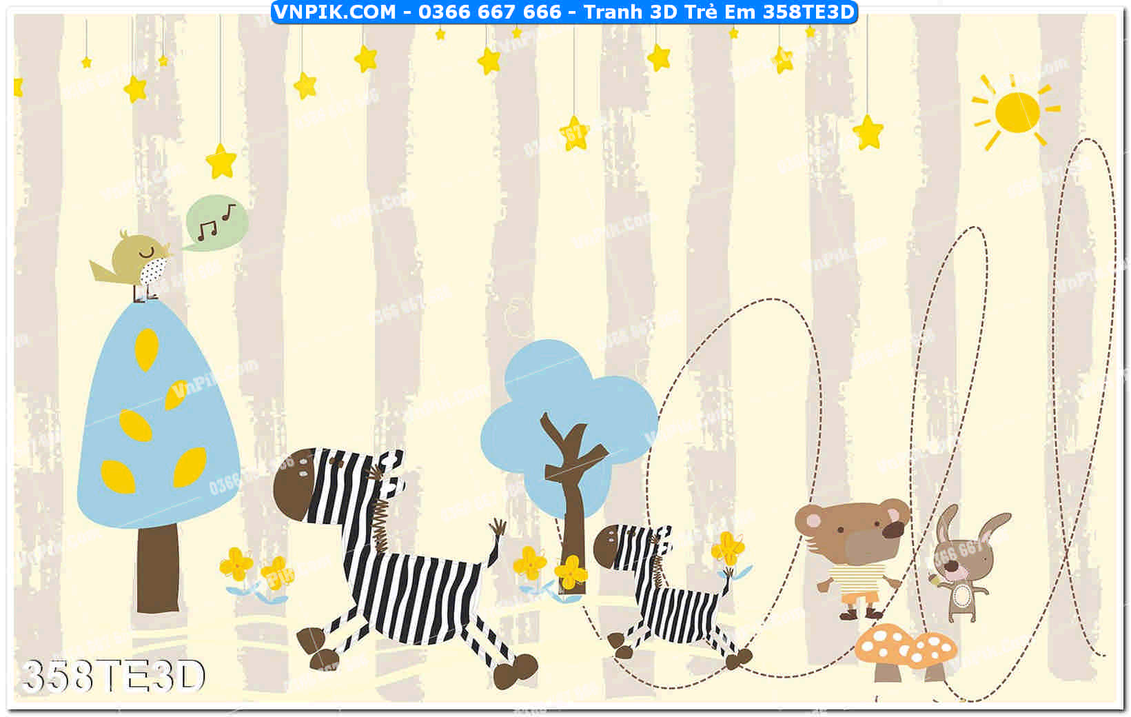 Tranh 3D Trẻ Em 358TE3D