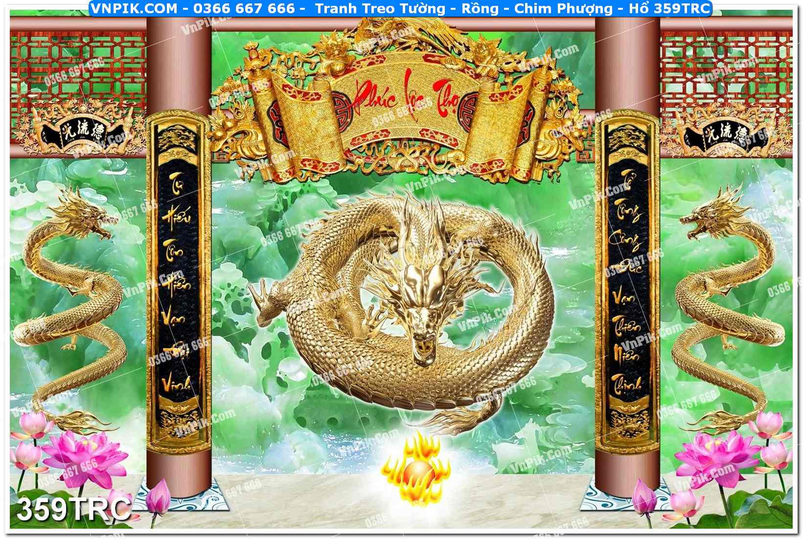 Tranh Treo Tường – Rồng – Chim Phượng – Hổ 359TRC