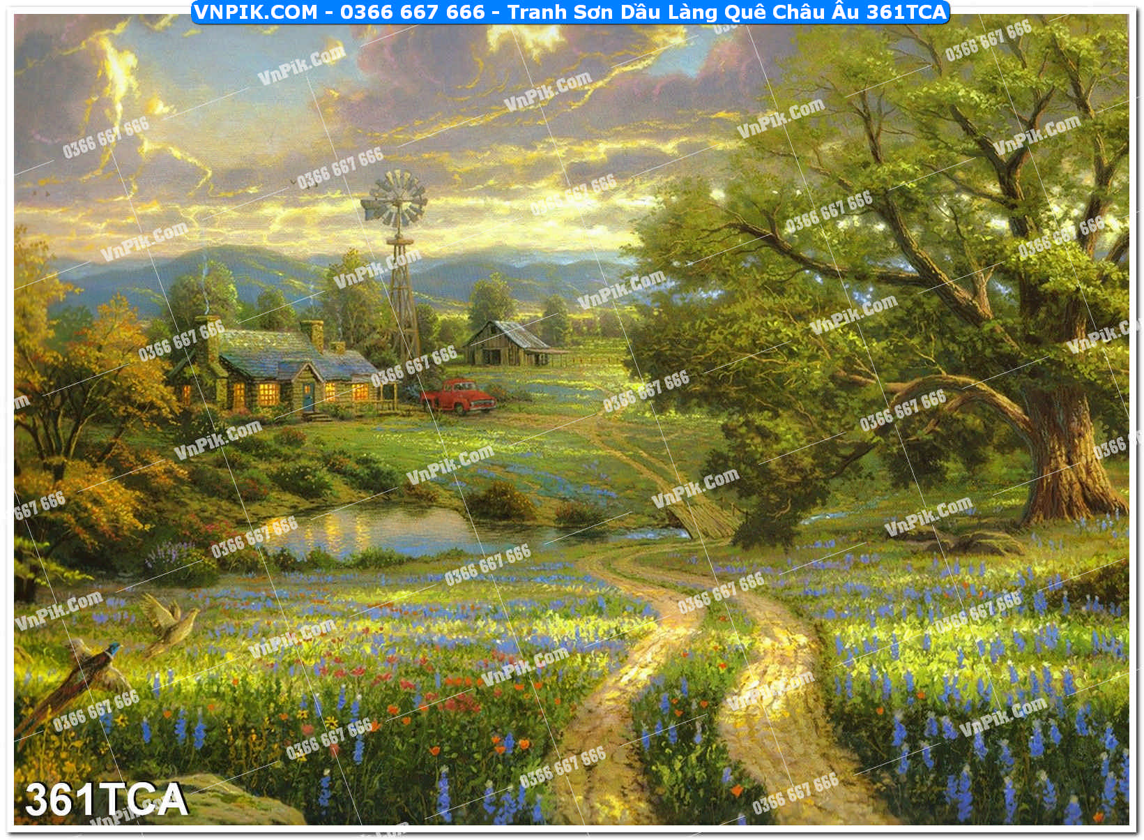 Tranh Sơn Dầu Làng Quê Châu Âu (361TCA)