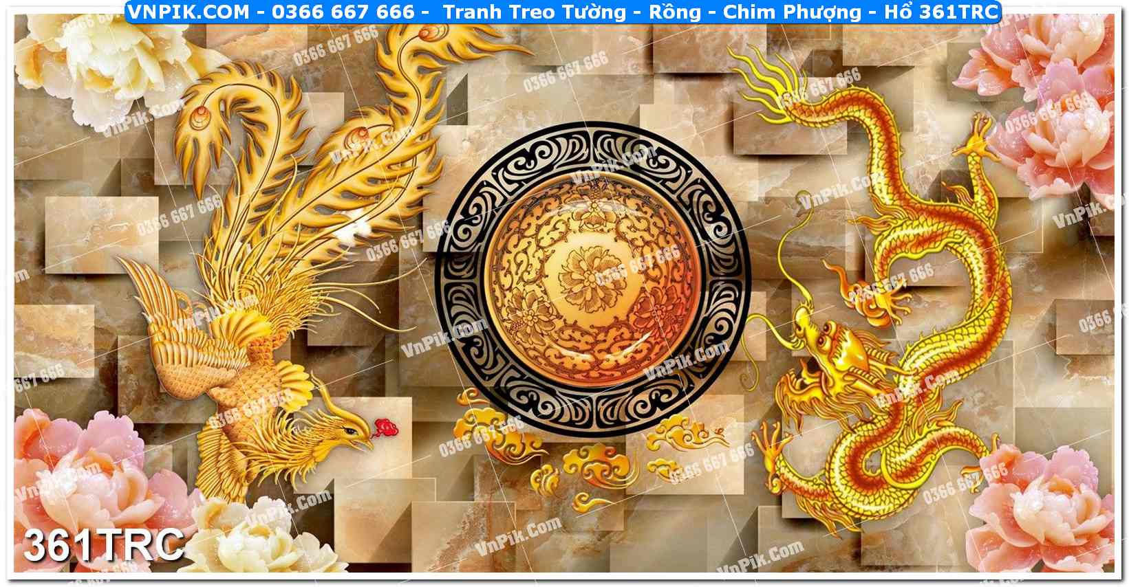 Tranh Treo Tường – Rồng – Chim Phượng – Hổ 361TRC
