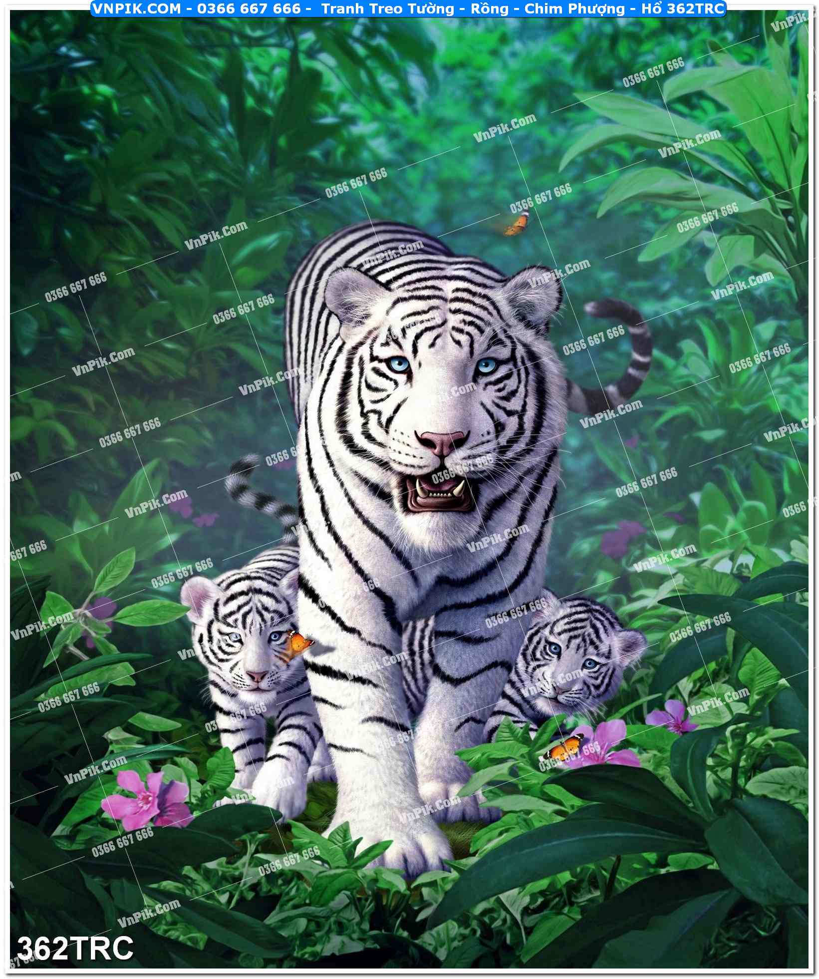 Tranh Treo Tường – Rồng – Chim Phượng – Hổ 362TRC