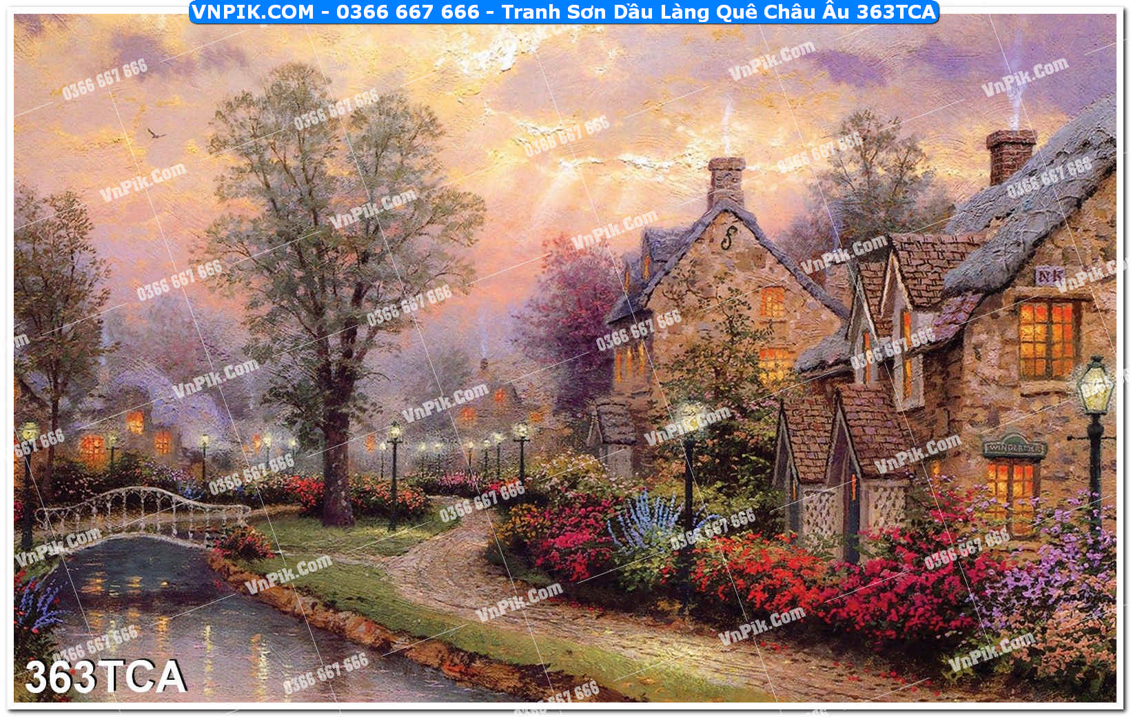 Tranh Sơn Dầu Làng Quê Châu Âu (363TCA)