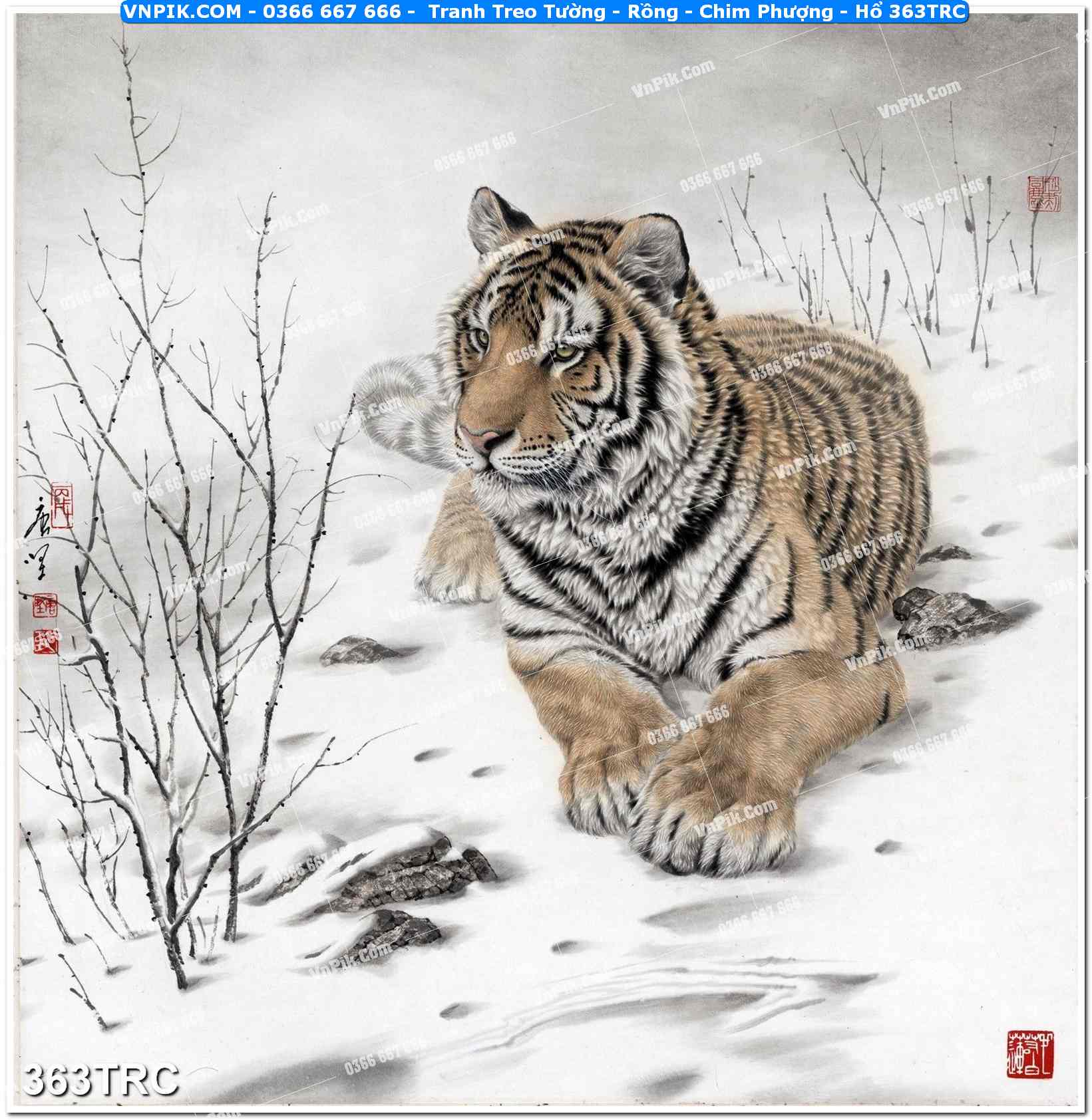Tranh Treo Tường – Rồng – Chim Phượng – Hổ 363TRC
