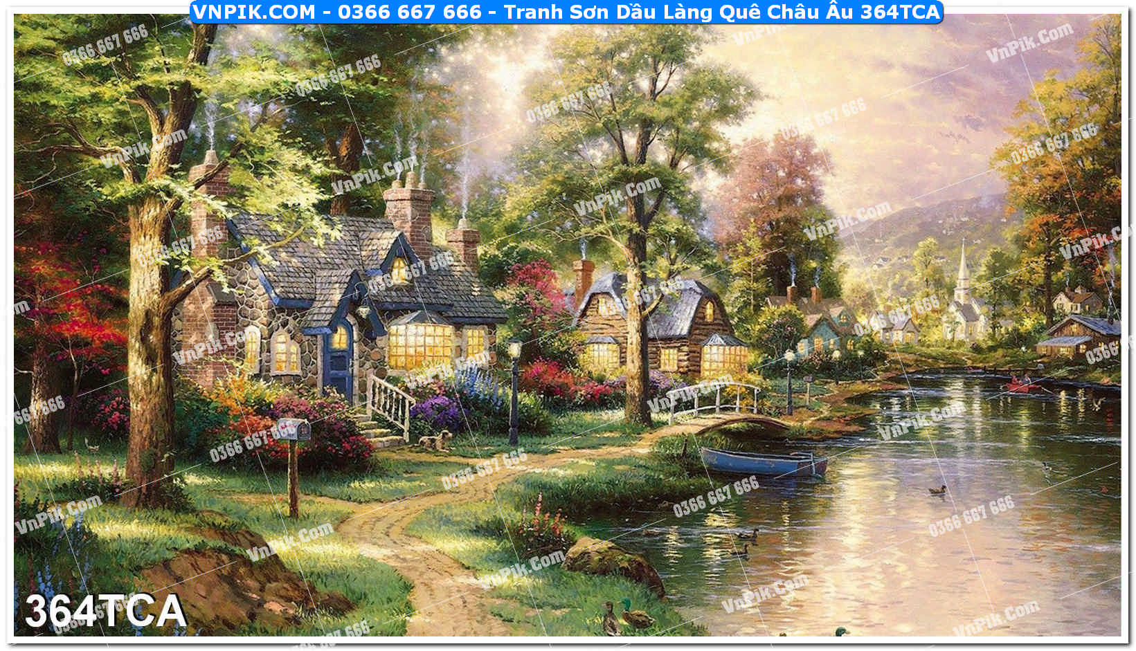 Tranh Sơn Dầu Làng Quê Châu Âu (364TCA)