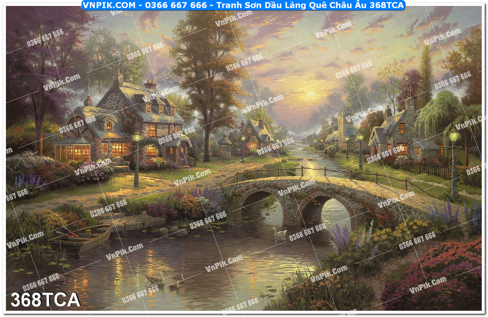 Tranh Sơn Dầu Làng Quê Châu Âu (368TCA)