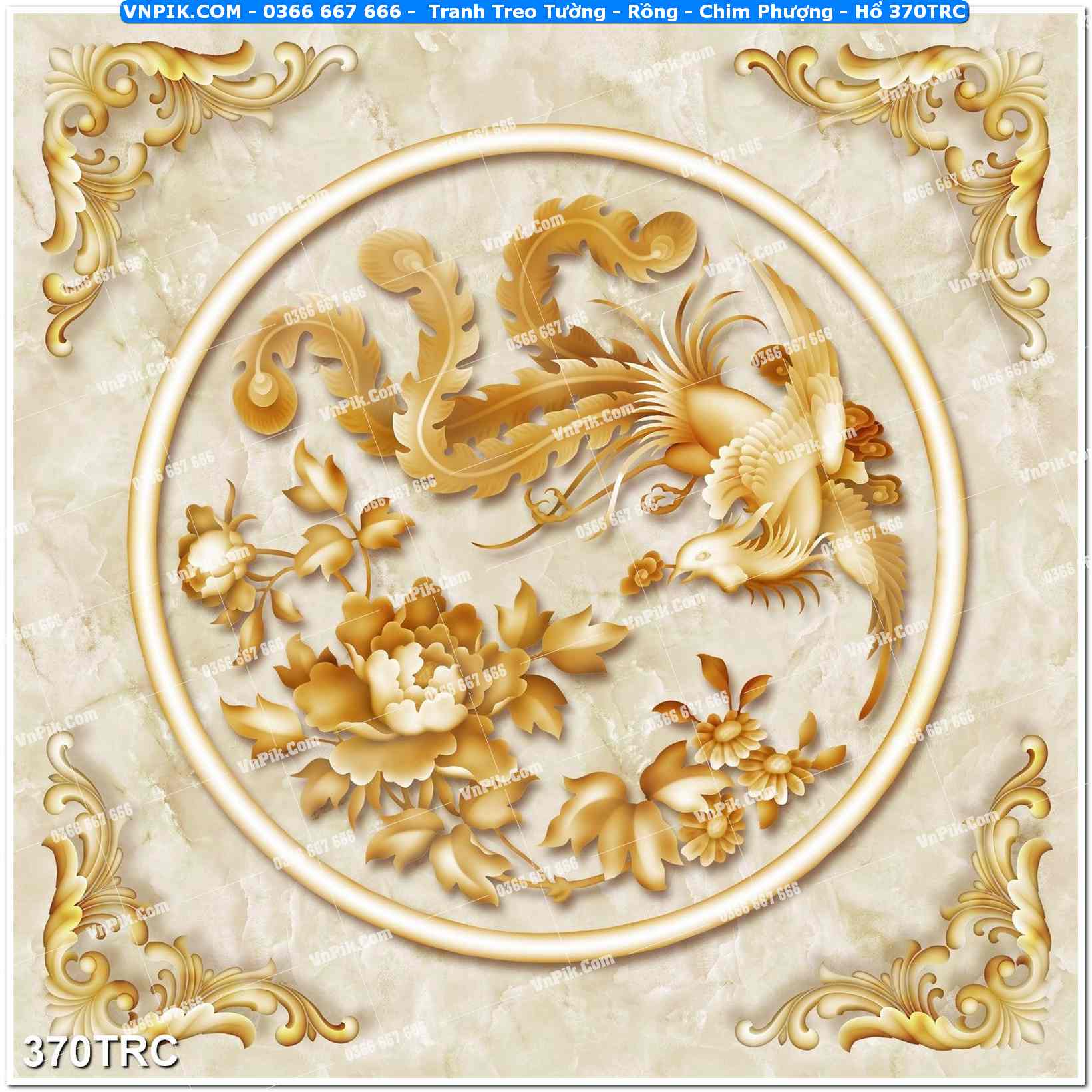 Tranh Treo Tường – Rồng – Chim Phượng – Hổ 370TRC