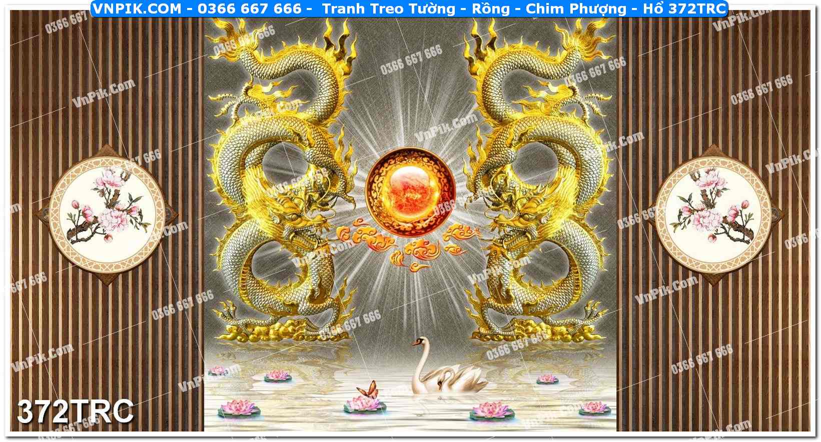 Tranh Treo Tường – Rồng – Chim Phượng – Hổ 372TRC