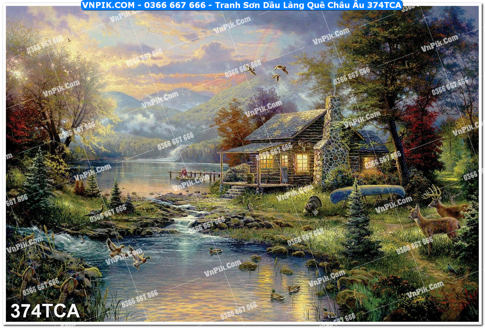 Tranh Sơn Dầu Làng Quê Châu Âu (374TCA)