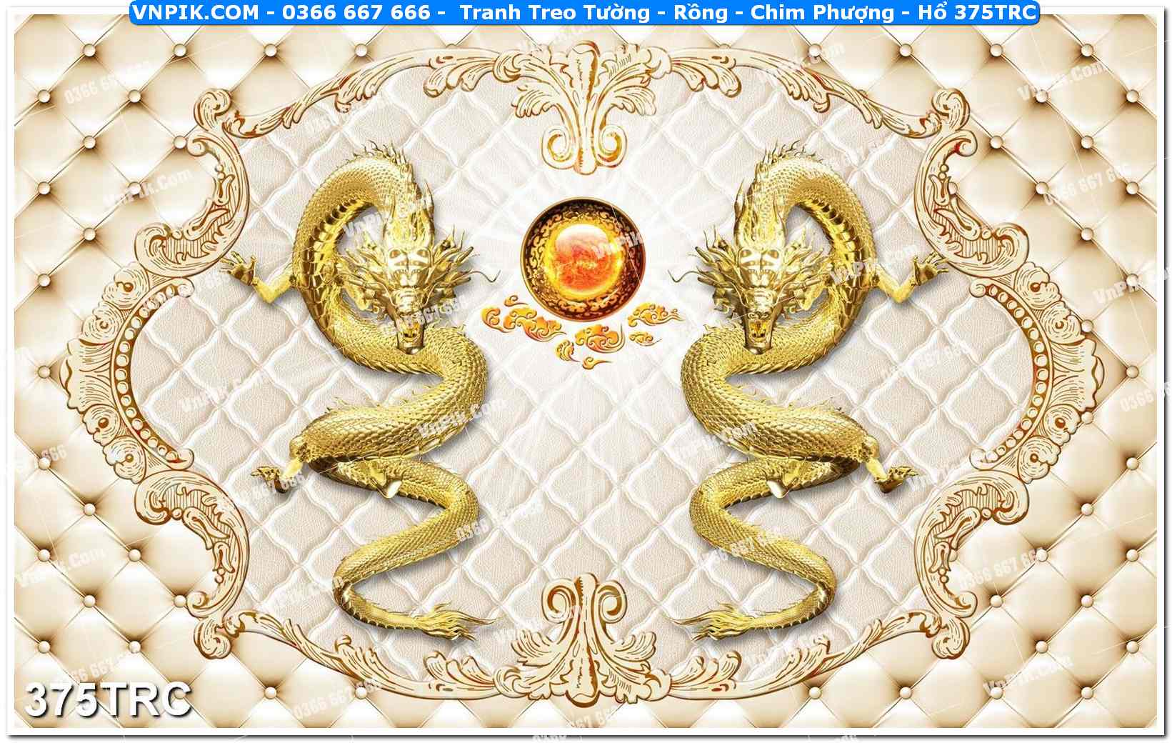 Tranh Treo Tường – Rồng – Chim Phượng – Hổ 375TRC