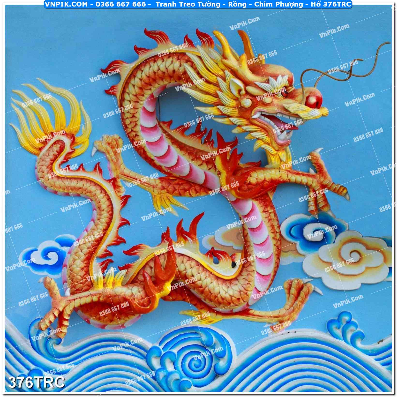 Tranh Treo Tường – Rồng – Chim Phượng – Hổ 376TRC