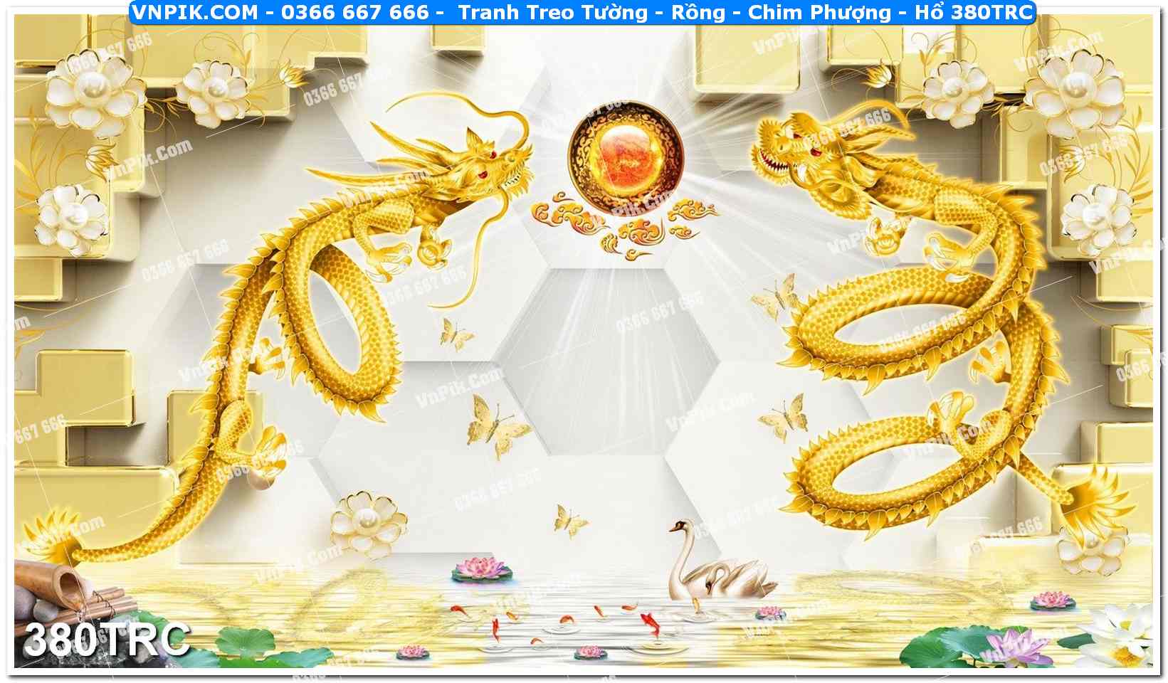 Tranh Treo Tường – Rồng – Chim Phượng – Hổ 380TRC