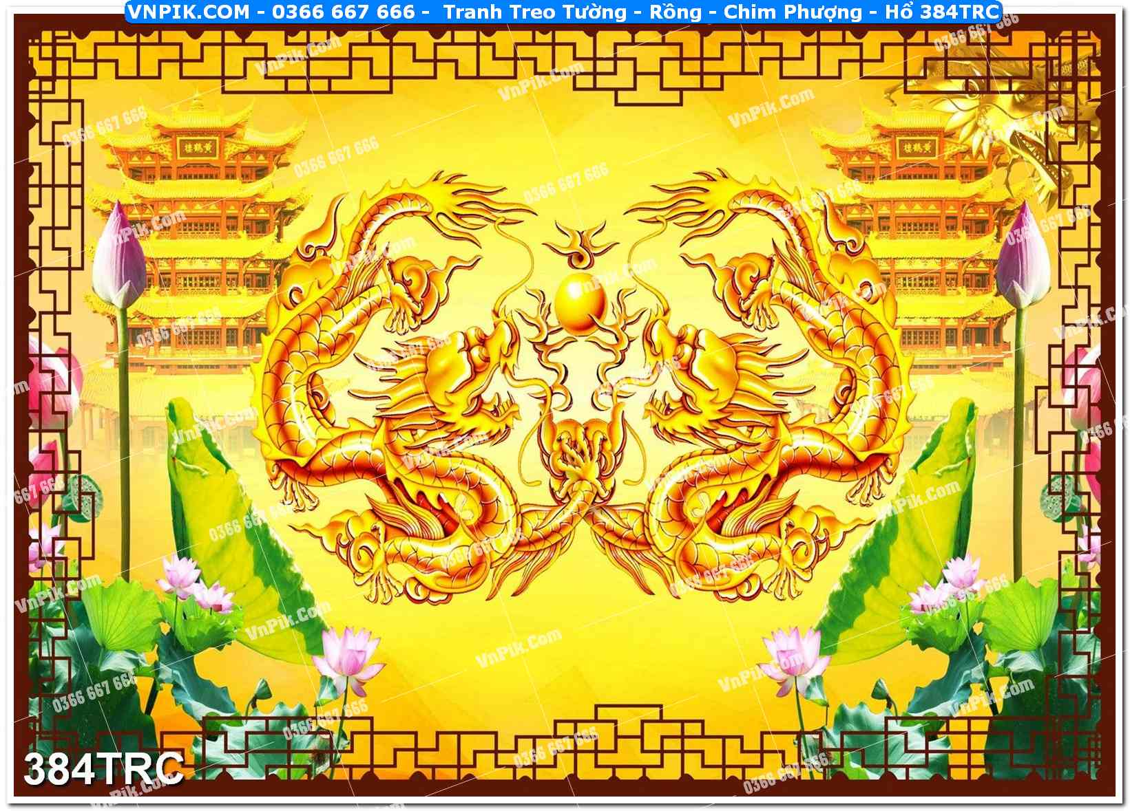 Tranh Treo Tường – Rồng – Chim Phượng – Hổ 384TRC