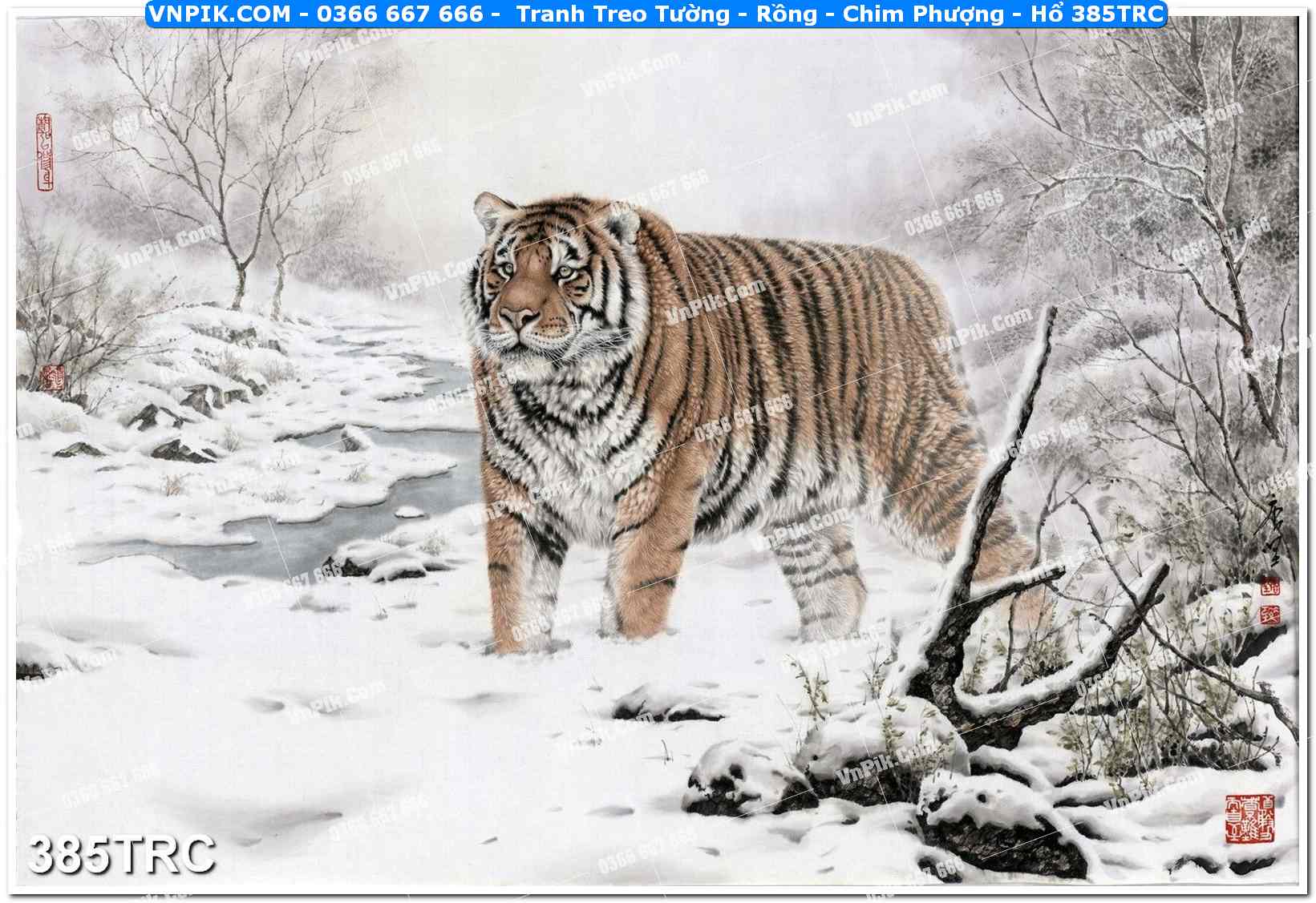 Tranh Treo Tường – Rồng – Chim Phượng – Hổ 385TRC