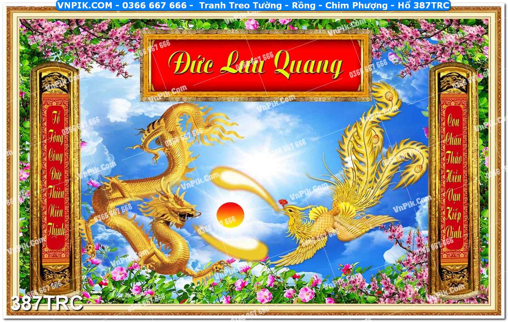 Tranh Treo Tường – Rồng – Chim Phượng – Hổ 387TRC