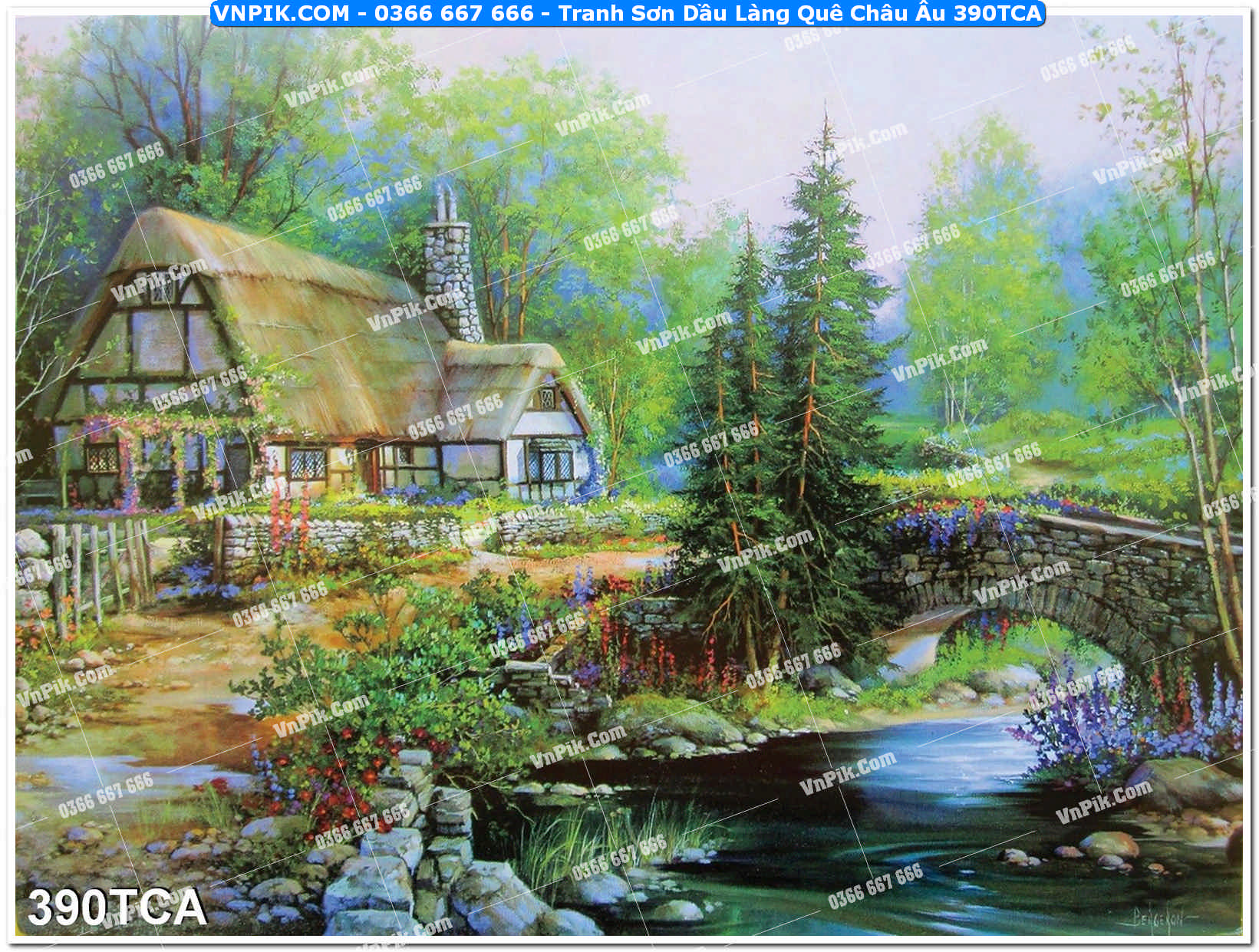 Tranh Sơn Dầu Làng Quê Châu Âu (390TCA)