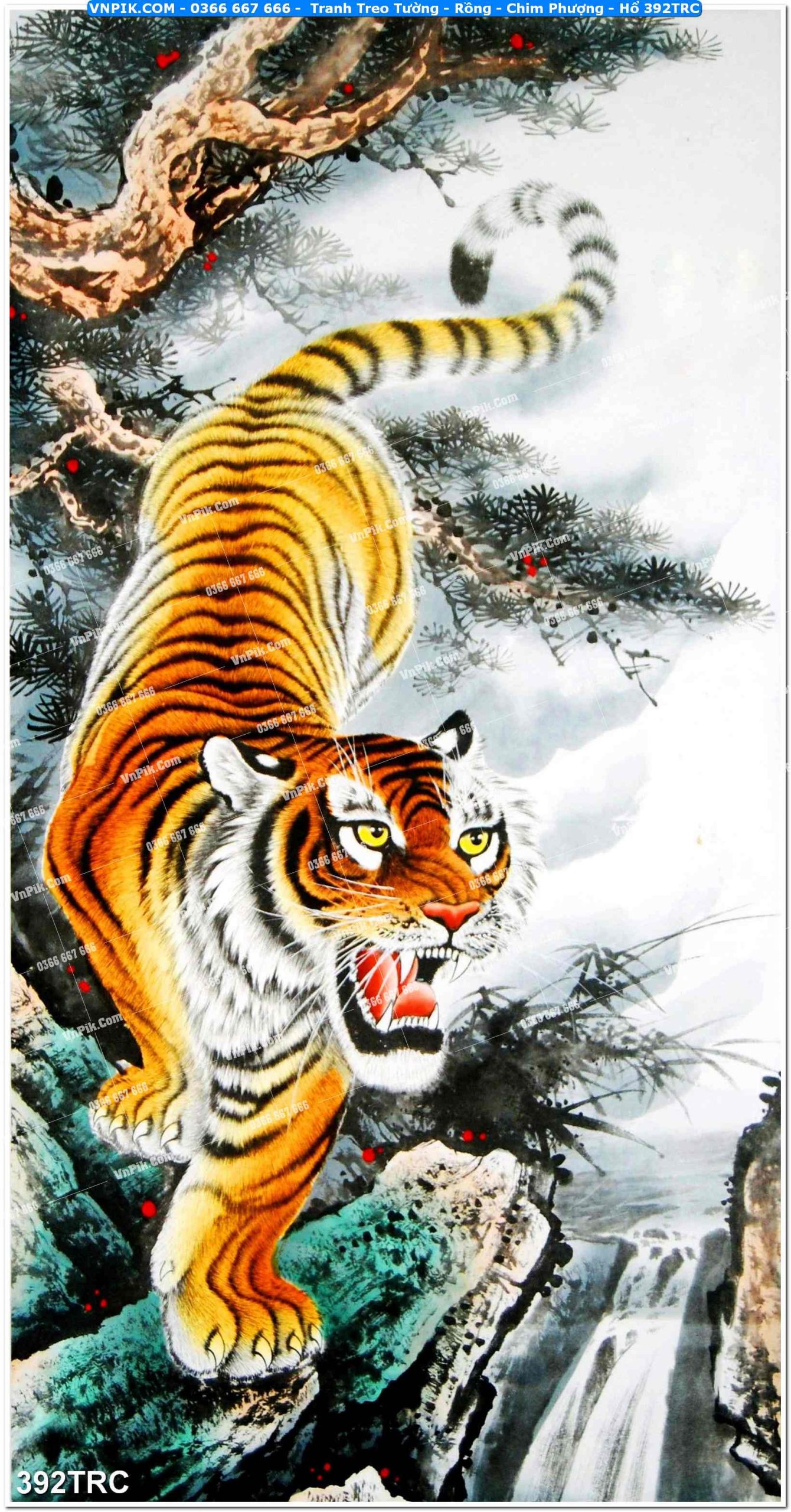 Tranh Treo Tường – Rồng – Chim Phượng – Hổ 392TRC