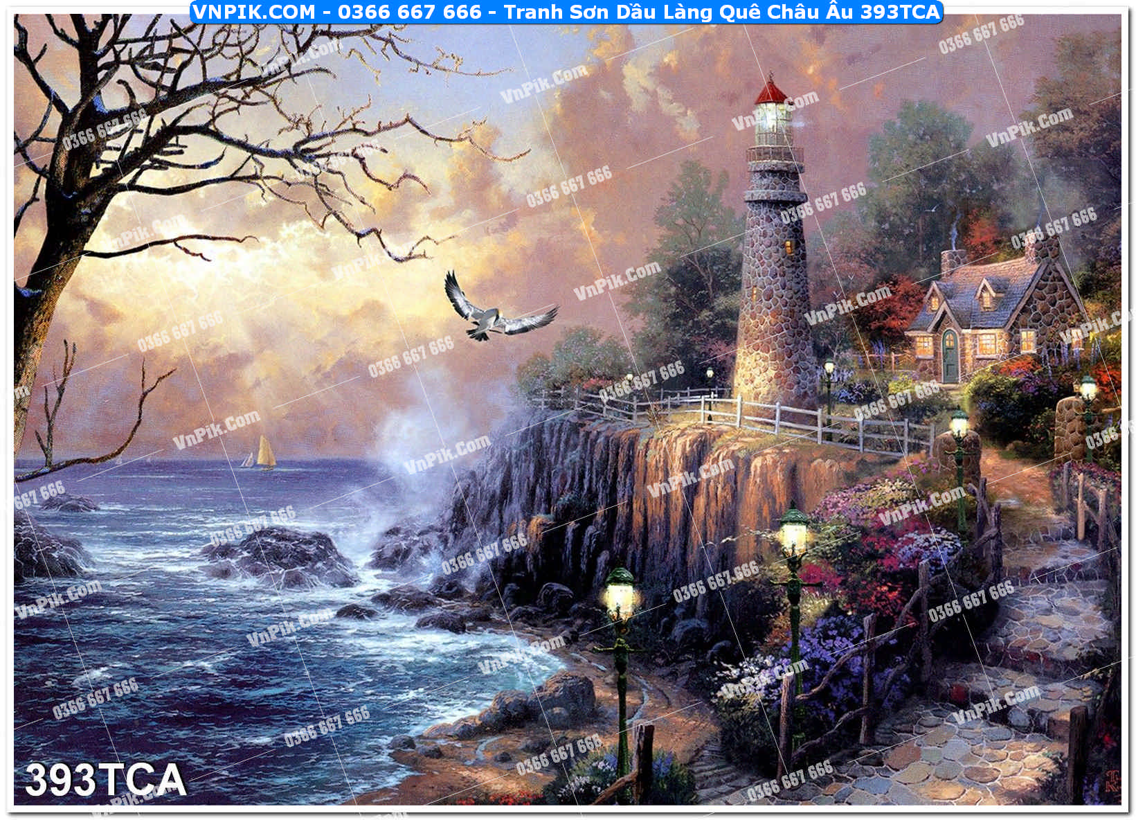 Tranh Sơn Dầu Làng Quê Châu Âu (393TCA)