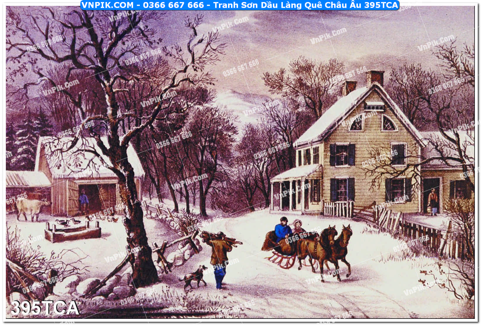 Tranh Sơn Dầu Làng Quê Châu Âu (395TCA)